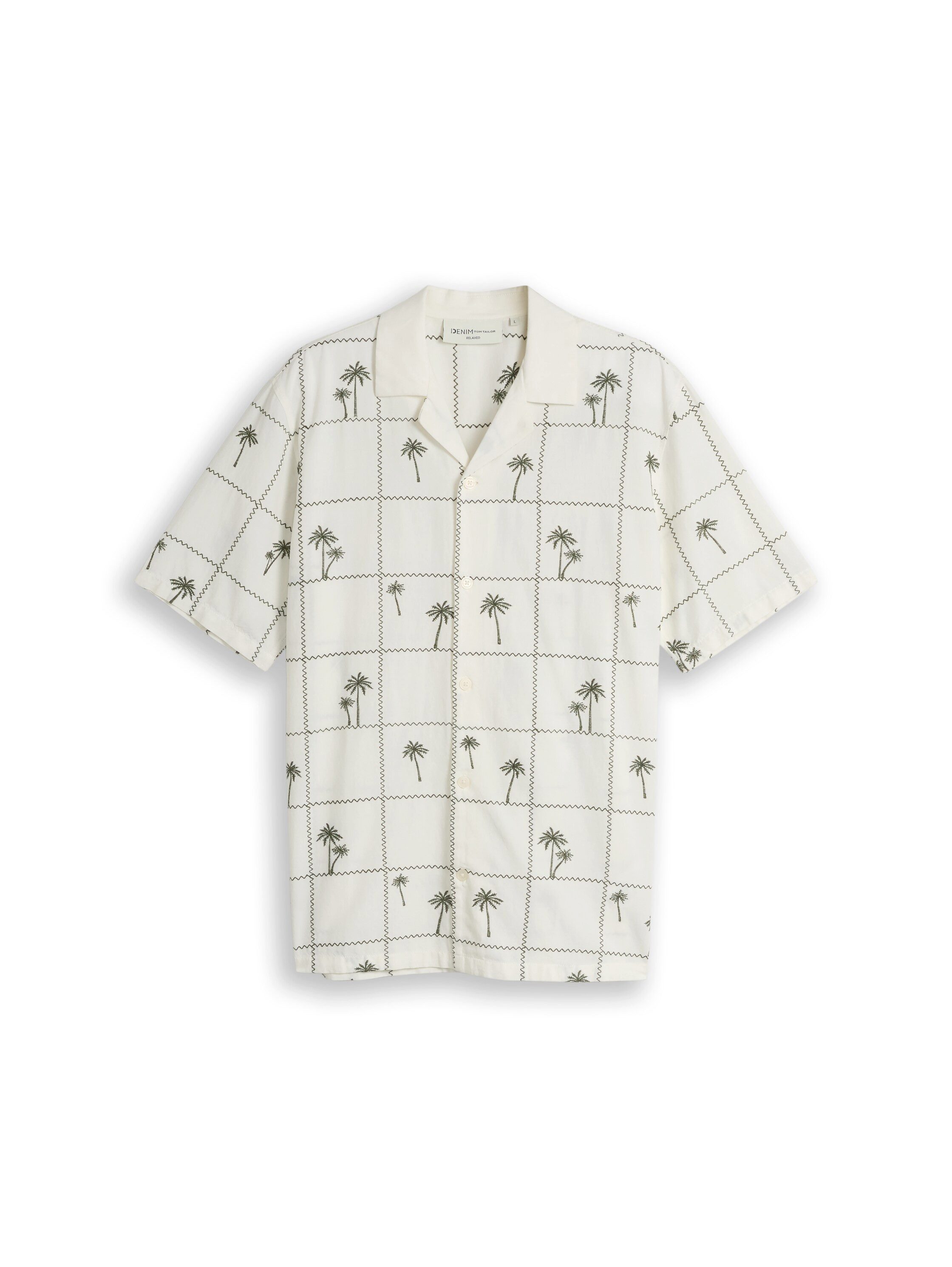 TOM TAILOR Denim Kurzarmshirt Sommerhemd mit Stickereien