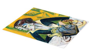 Posterlounge Wandfolie Ernst Ludwig Kirchner, Erna mit Zigarette (Ernaporträt in Blau), Malerei