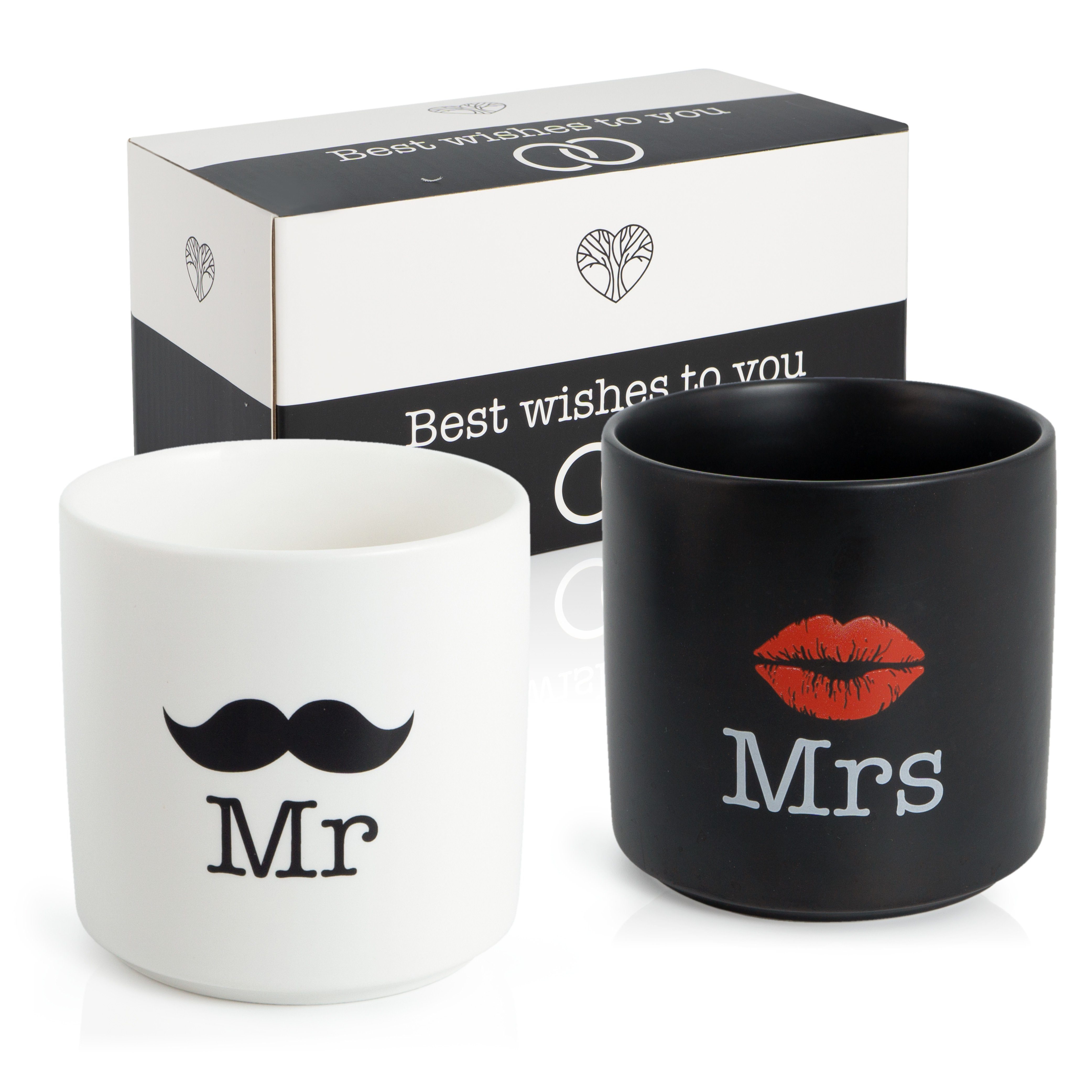 Steingut Mr WeddingTree Becher Hochzeitsbecher Mrs,