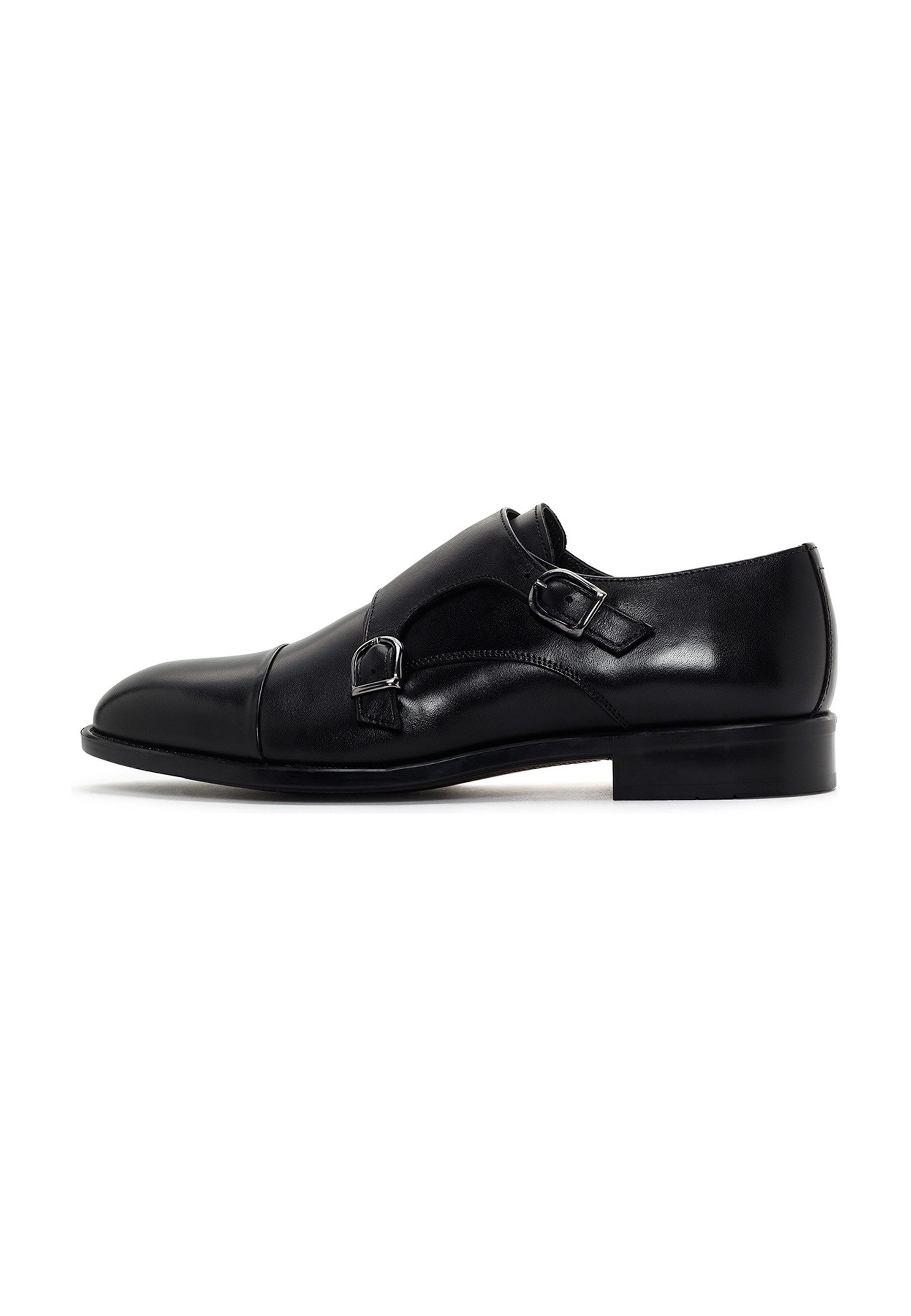 Derimod Monk-Schuhe aus Leder Schnürschuh Echtleder, Doppelschnalle, Lederfutter, Neolit-Sohle, Kappennaht
