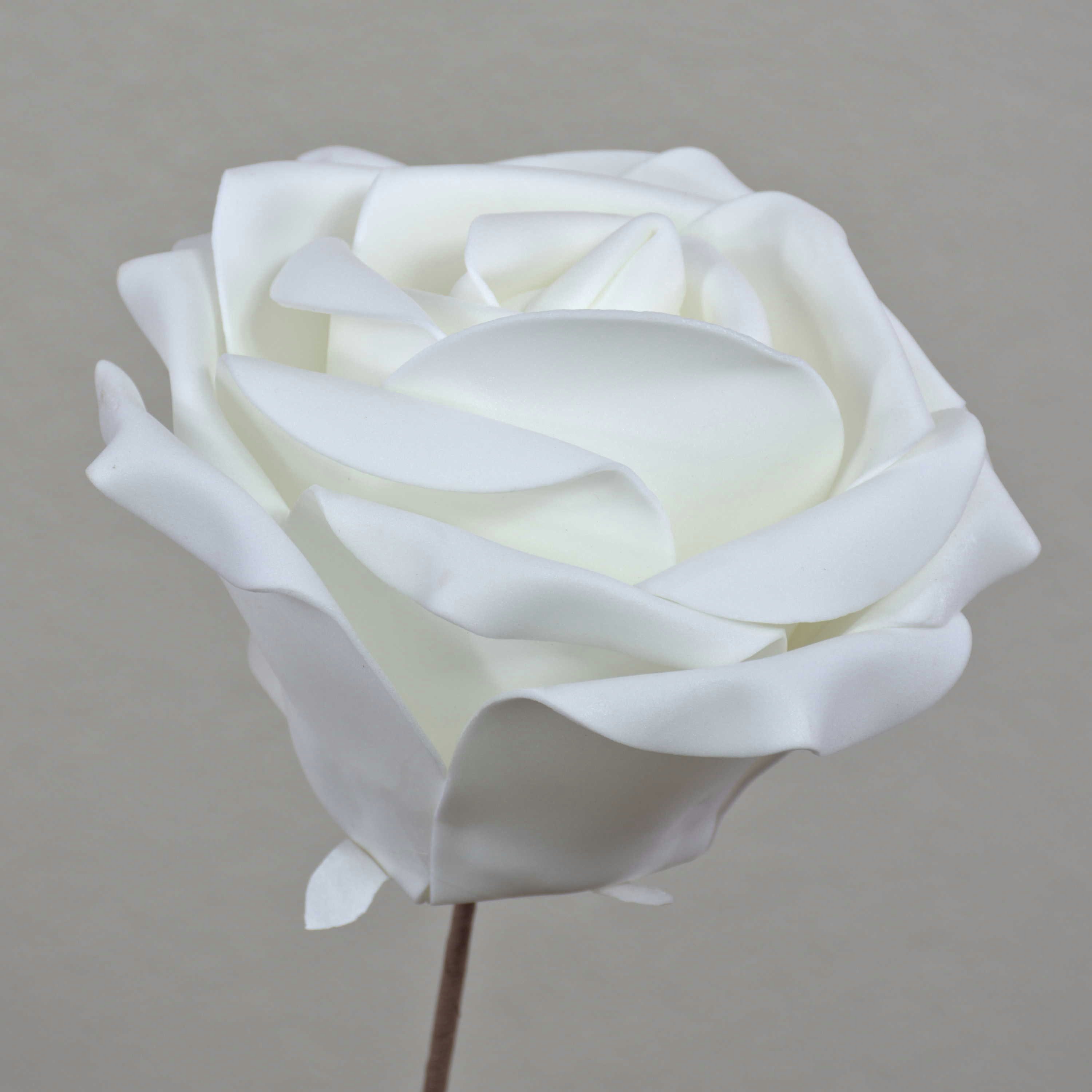 Kunstblume Deko Rose Regine, weiß, 30cm, Ø16cm Rose, artplants, Höhe 30.0 cm