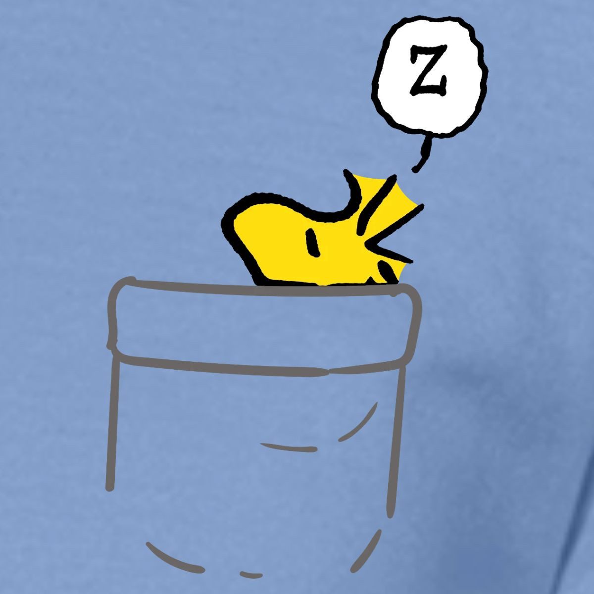 Spreadshirt T-Shirt Peanuts Woodstock In A Pocket Taschen-Design Männer T-Shirt (1-tlg)