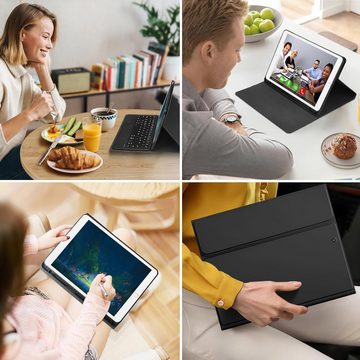 Daskoo Tastaturhülle für iPad 10,2 Zoll mit Bluetooth-Tastatur-Schutzhülle iPad-Tastatur (mit abnehmbarer magnetischer beleuchteter Tastatur, für iPad 9/8/7)