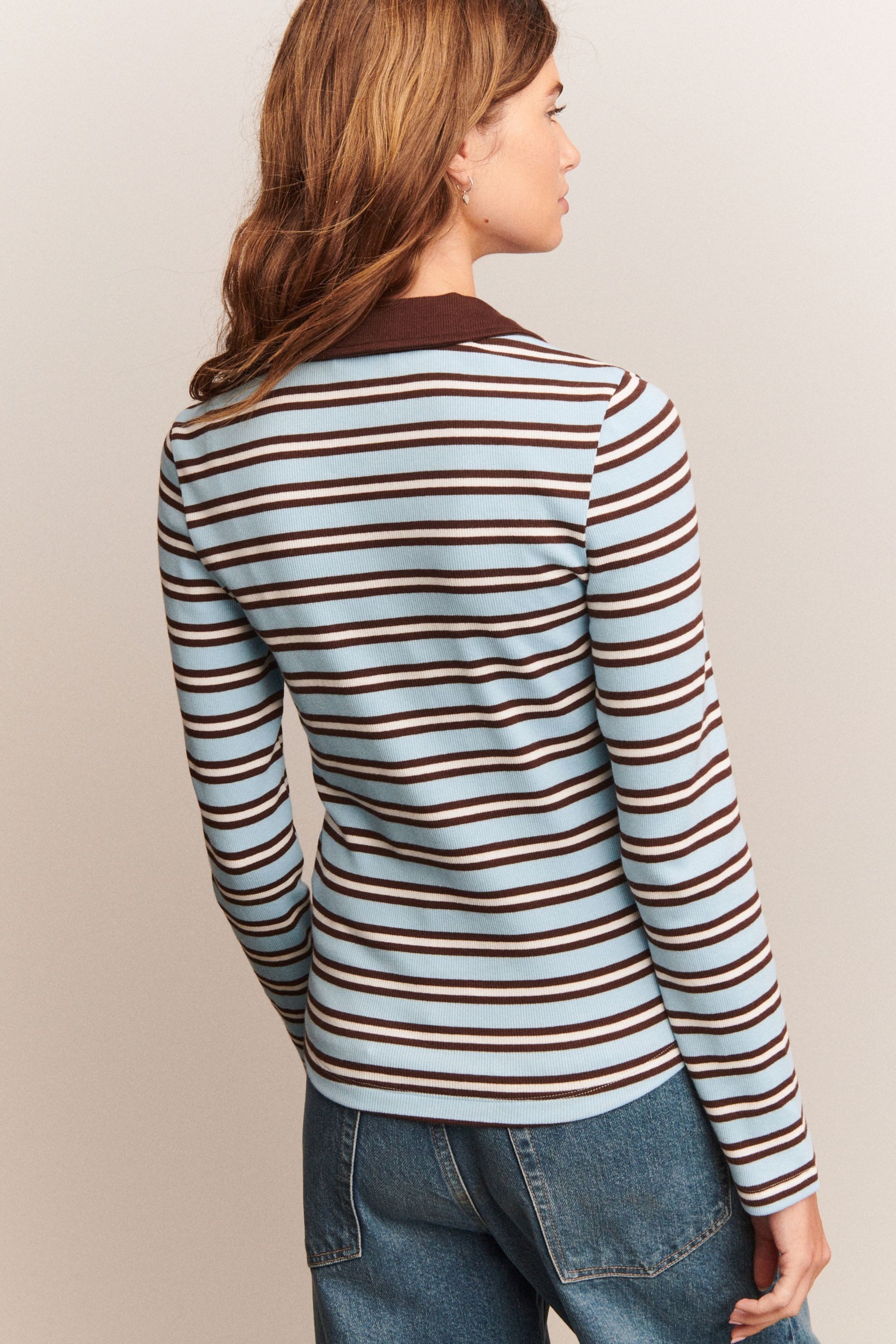 Next Langarmbluse Langärmeliges Button-down-Henley-Oberteil (1-tlg) günstig online kaufen