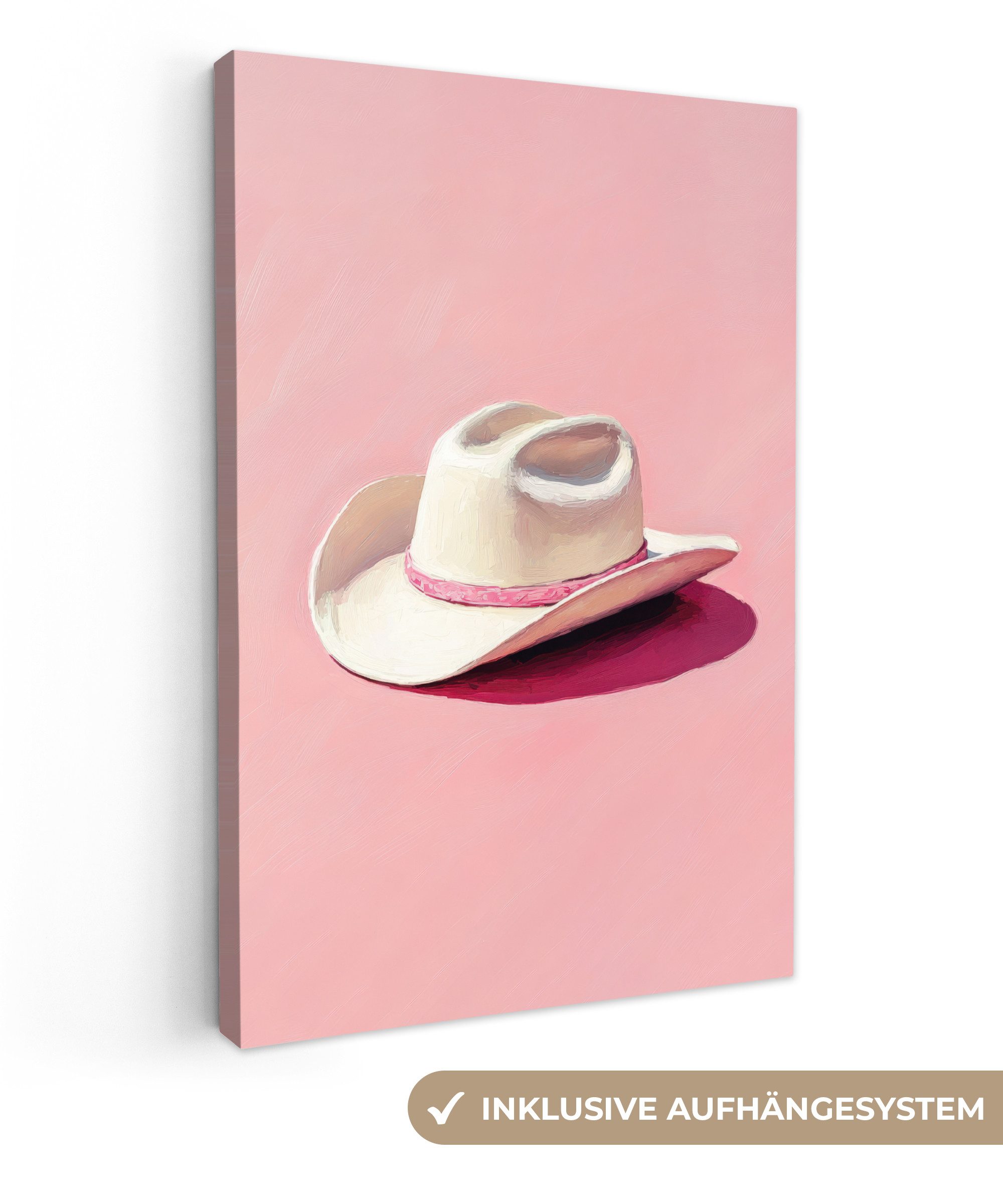 Leinwandbild Summers - Hut - Rosa