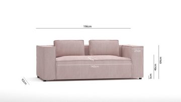 S-Style Möbel 2-Sitzer Cord Sofa Renne, 1 Teile, mit Wellenfederung