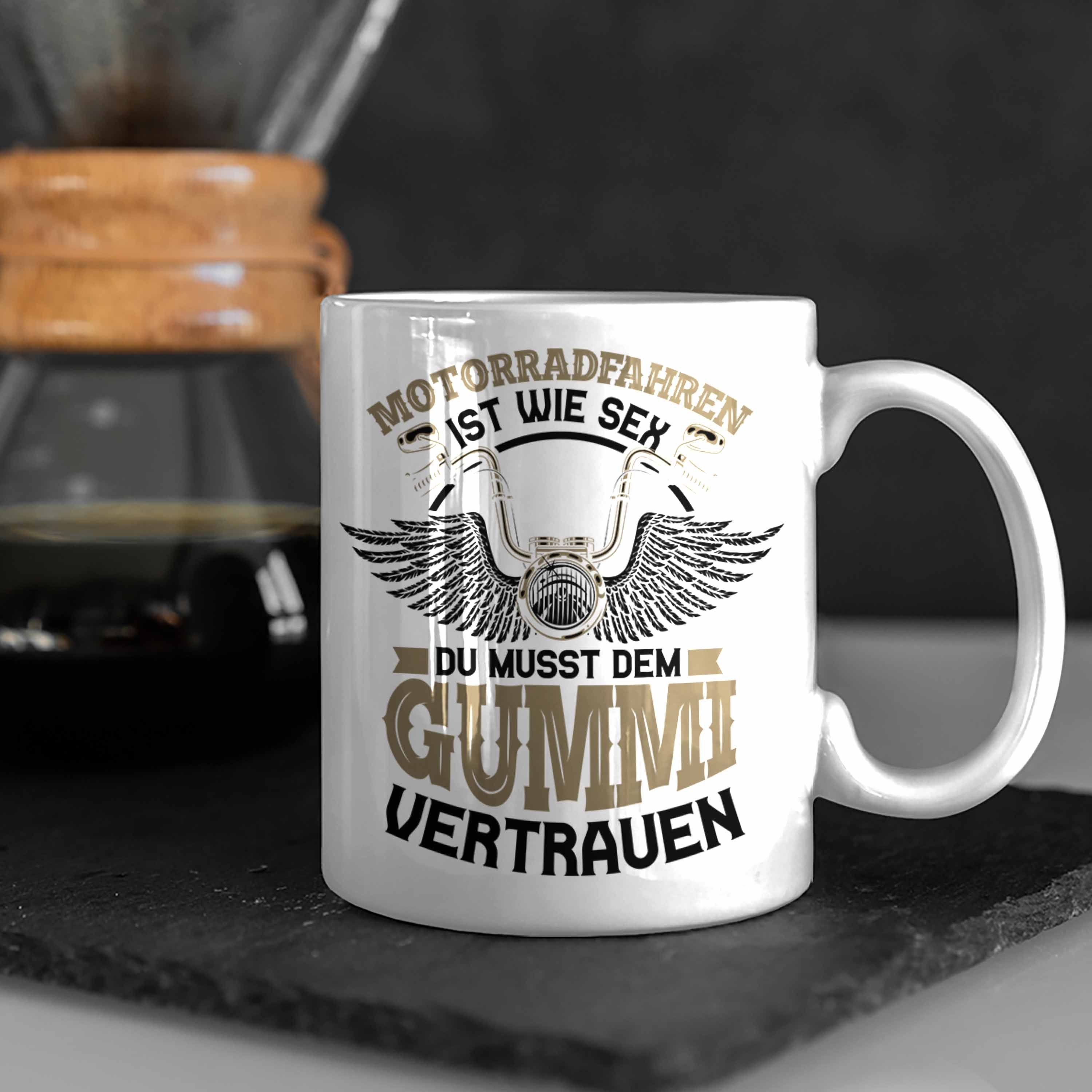 Tasse Lustiger Du Trendation Vertrauen Männer Gummi für Dem - Motorradfahrer Geschenk Spruch Musst Tasse Trendation Biker Grün