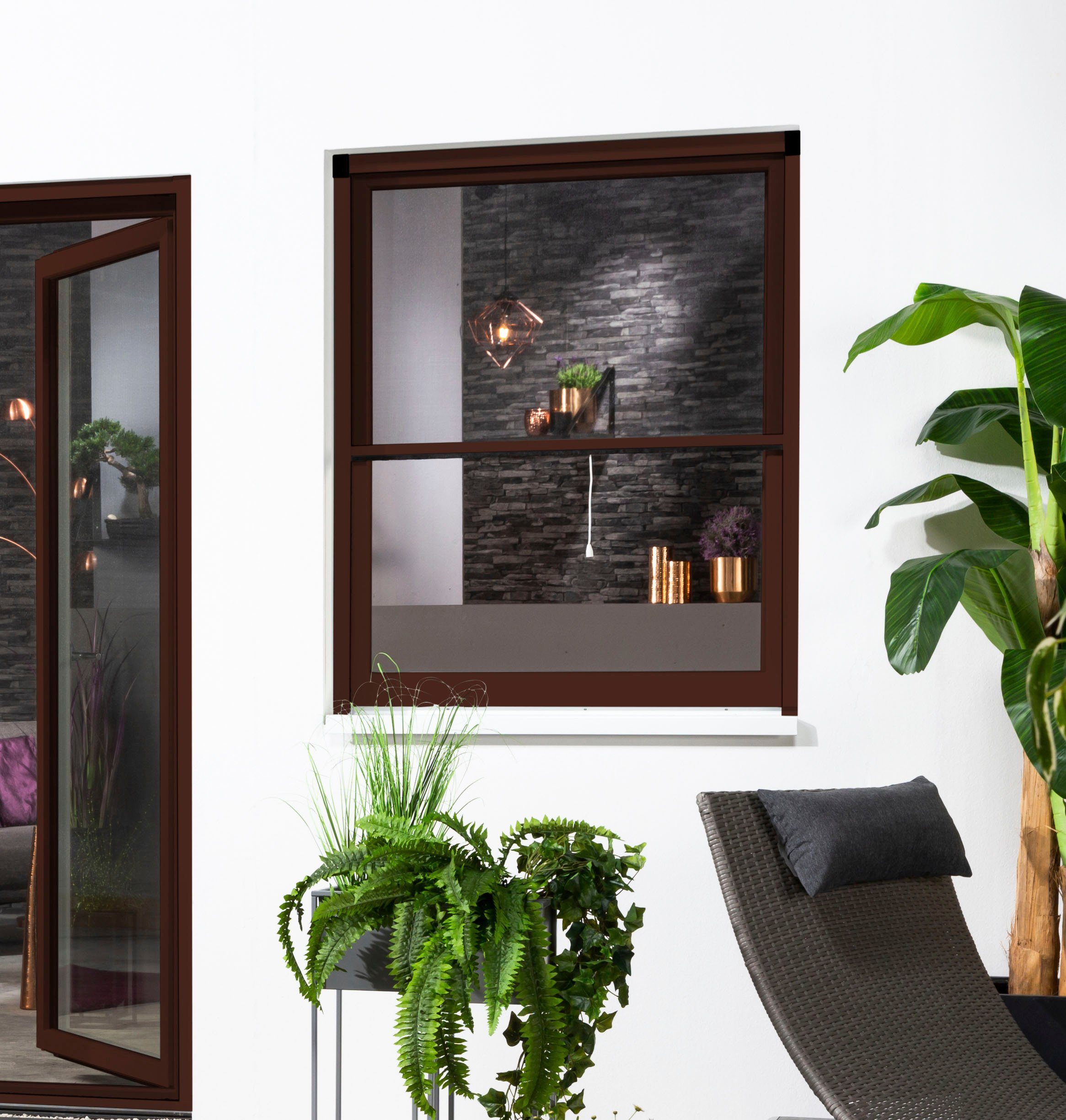 Insektenschutzrollo SMART, hecht international, transparent, verschraubt, für Fenster, kürzbar