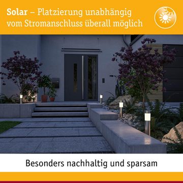 Paulmann LED Solarleuchte LED Solar Pollerleuchte Layra in Edelstahl-gebürstet 0,01W 1lm IP44, keine Angabe, Leuchtmittel enthalten: Ja, fest verbaut, LED, warmweiss, Solarleuchten