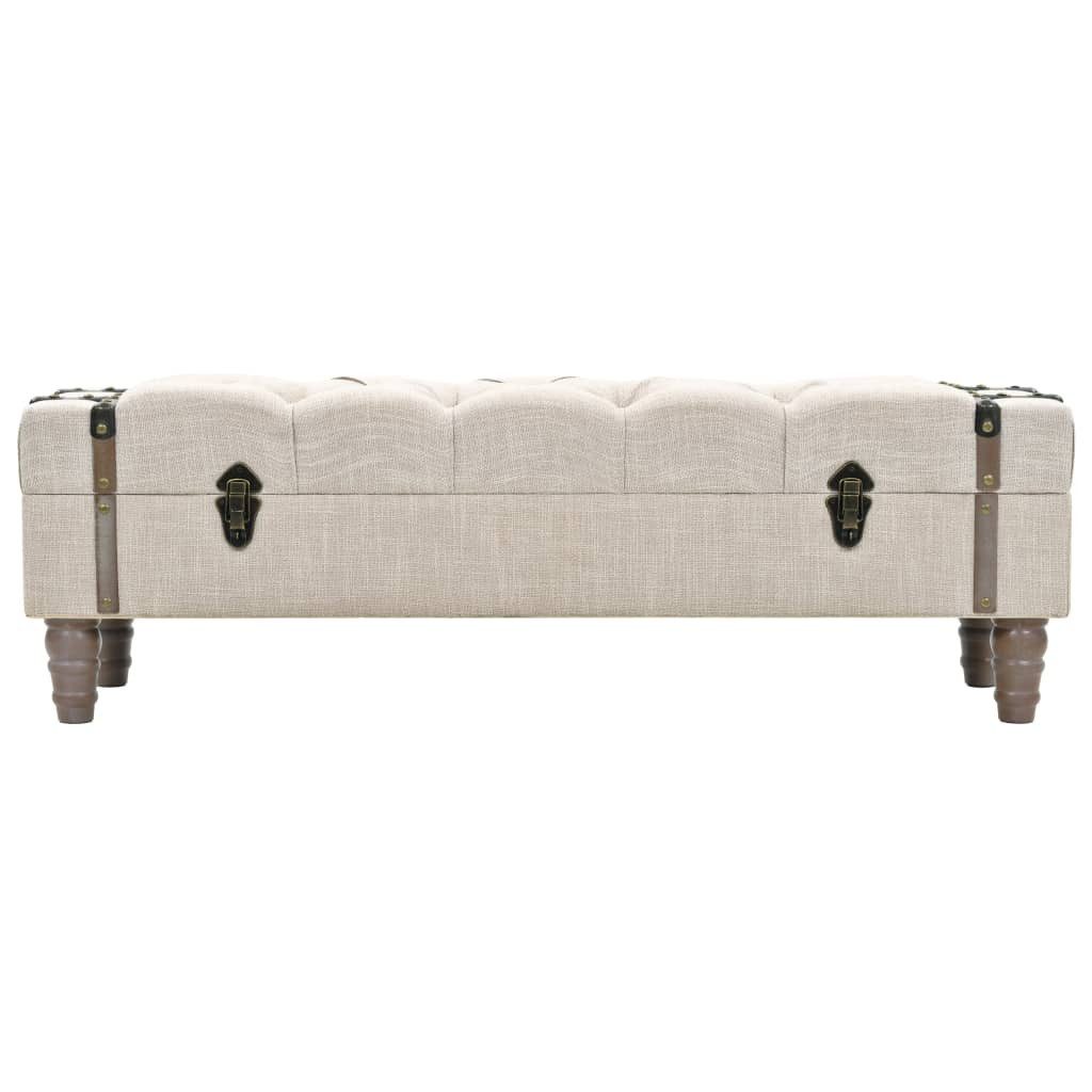 furnicato Truhenbank Klassische Aufbewahrungsbank 111 x 34 x 37 cm in Cremeweiß