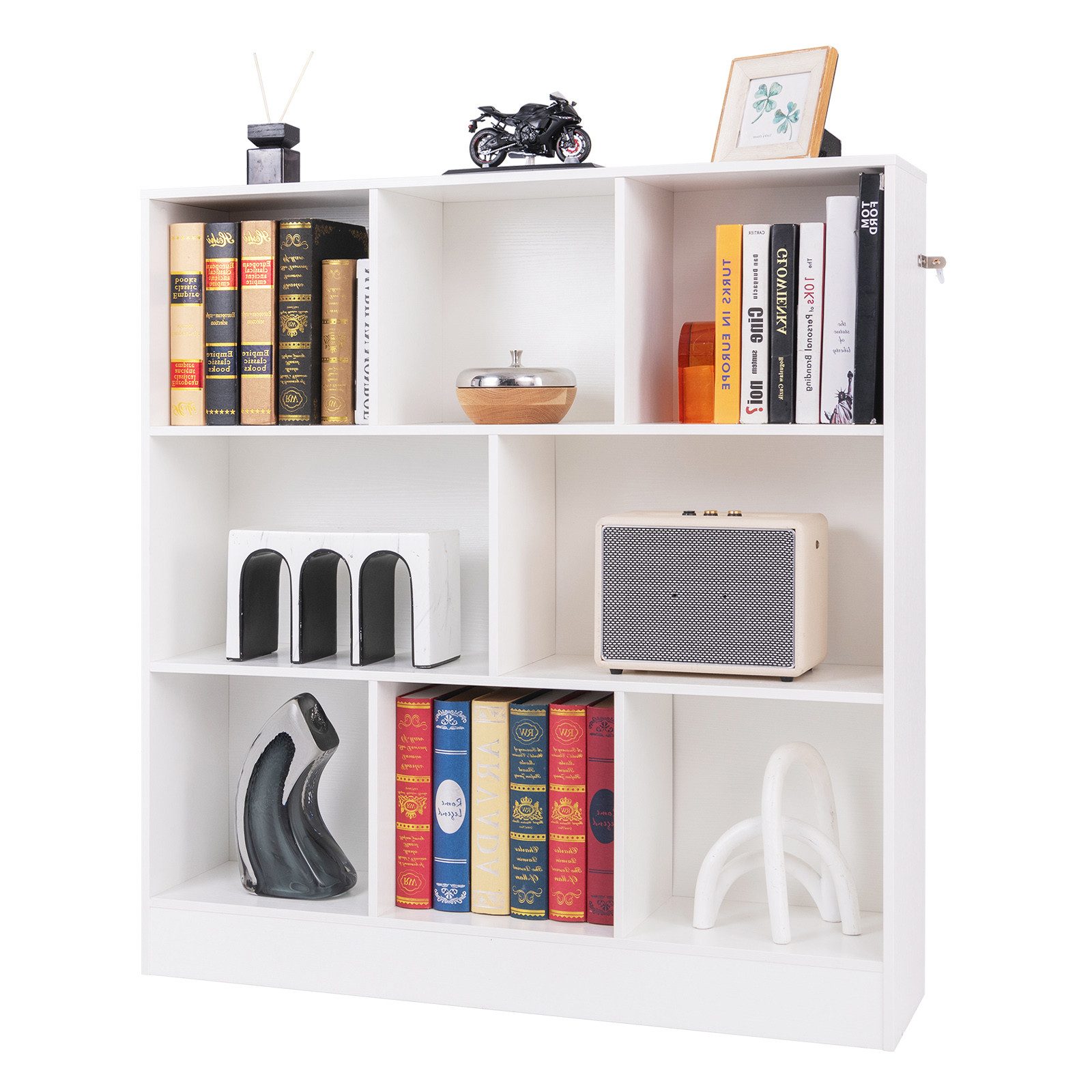 KOMFOTTEU Bücherregal, 3 Ebenen Würfelregal mit 10 Fächern günstig online kaufen