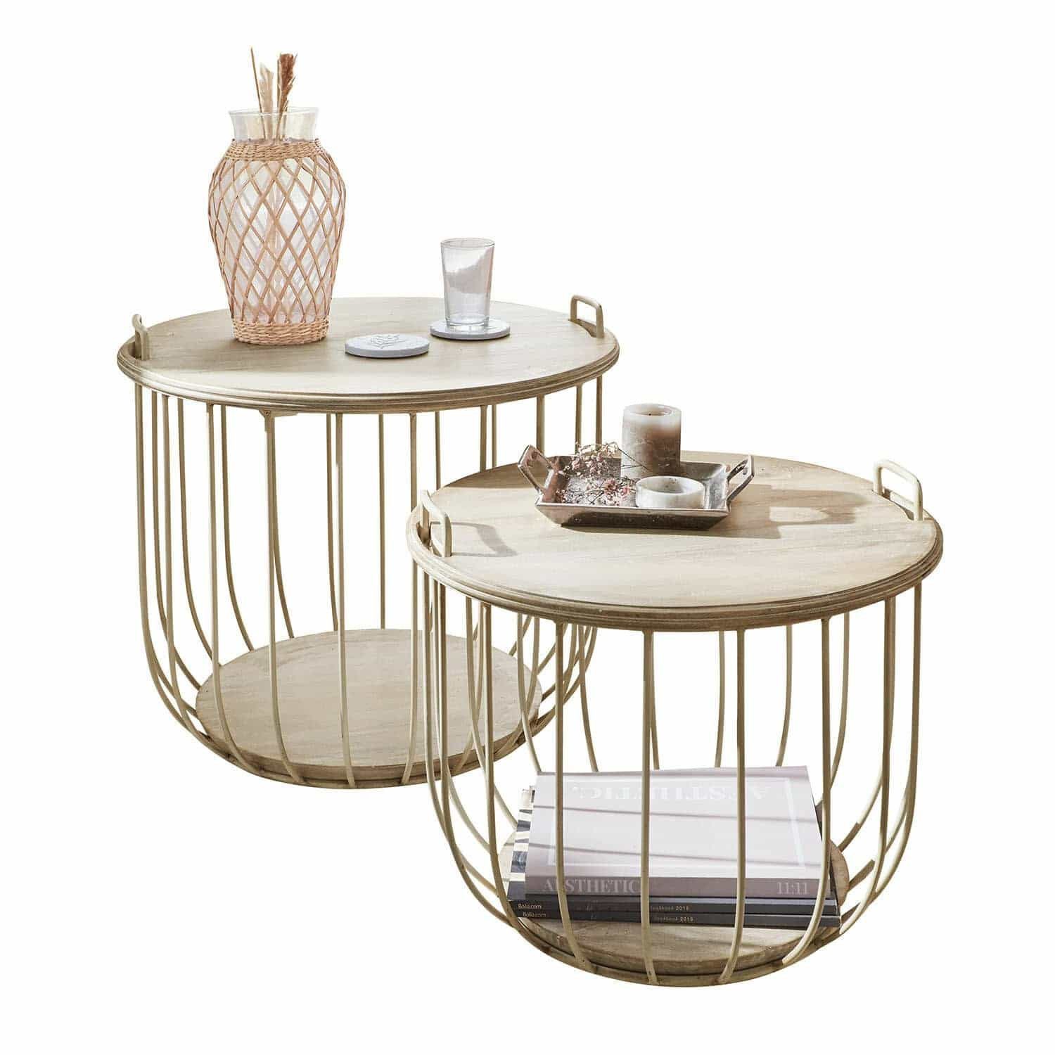 Mirabeau Couchtisch Couchtisch 2er Set Lawson antikweiß