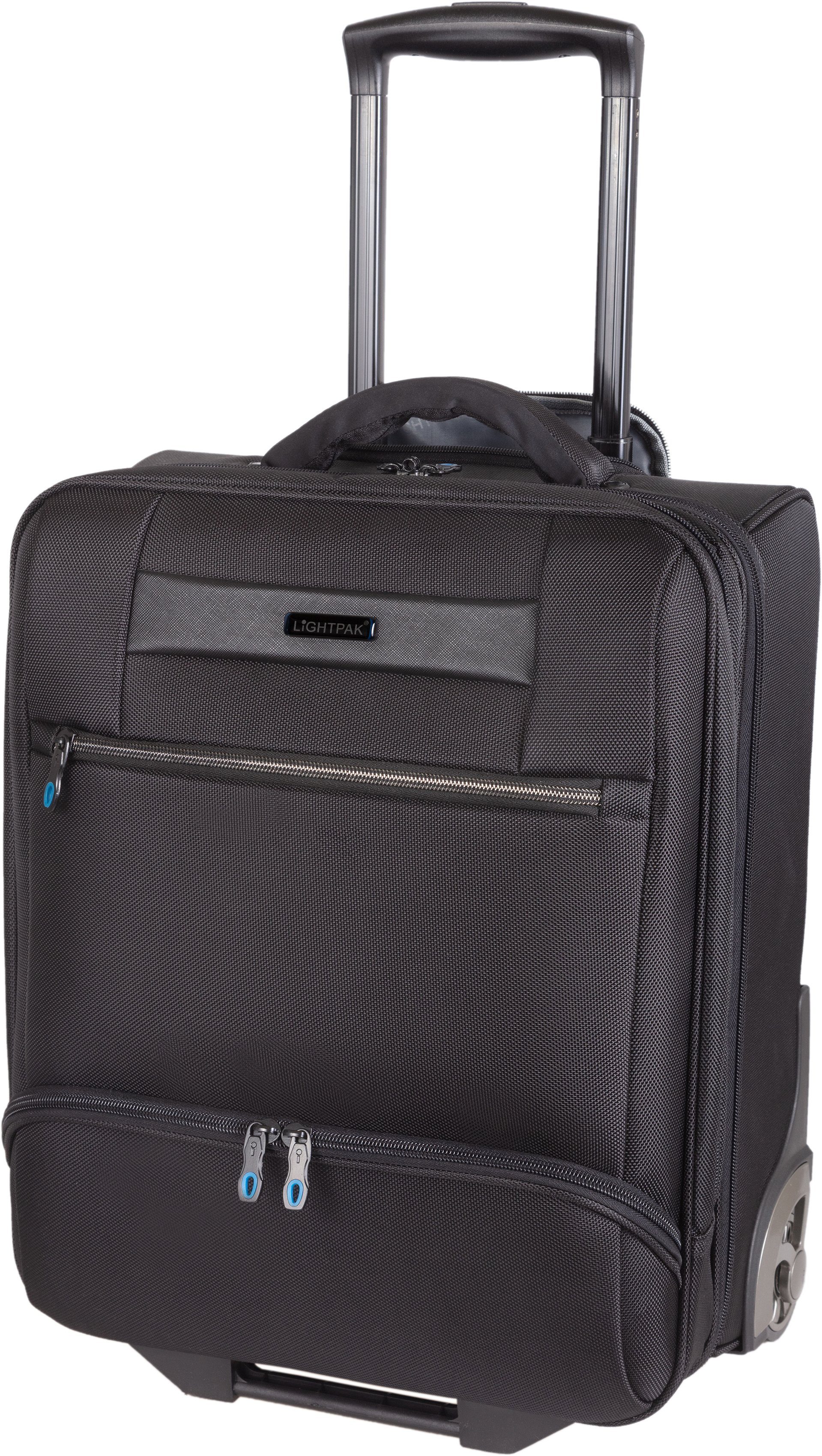 LIGHTPAK® Business-Trolley Lando, 2 Rollen, Handgepäck Koffer, Reisegepäck mit gepolstertem Laptopfach
