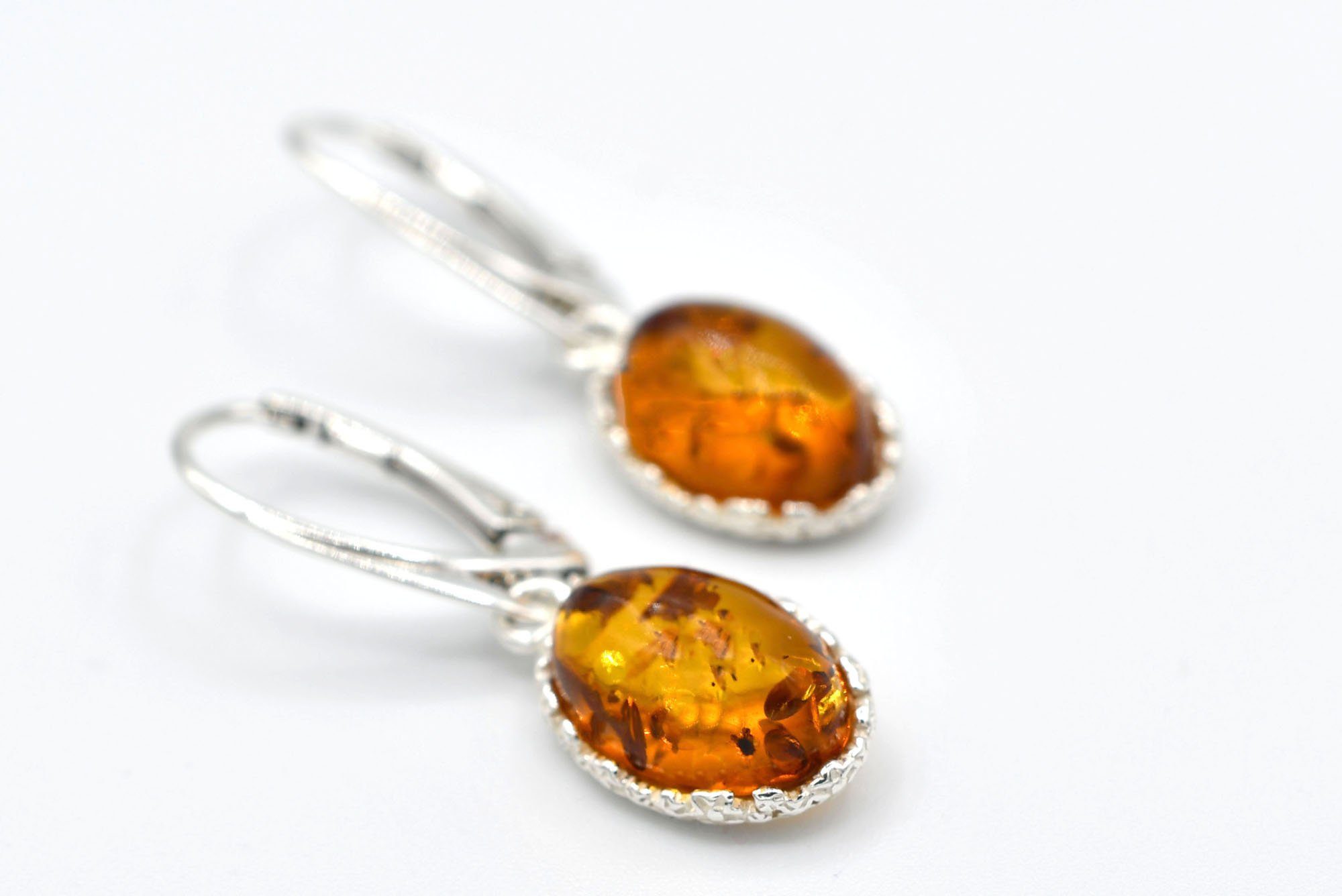 MyBer® Ohrring-Set Ohrringe Bernsteinohrringe Bernstein Ohrstecker 4,3cmx1cm (2-tlg), Schmuck Damen Silber 925er PMBER108 E1301C