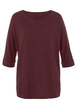 LASCANA 3/4-Arm-Shirt (1-tlg) mit modischem Ärmel-Aufschlag