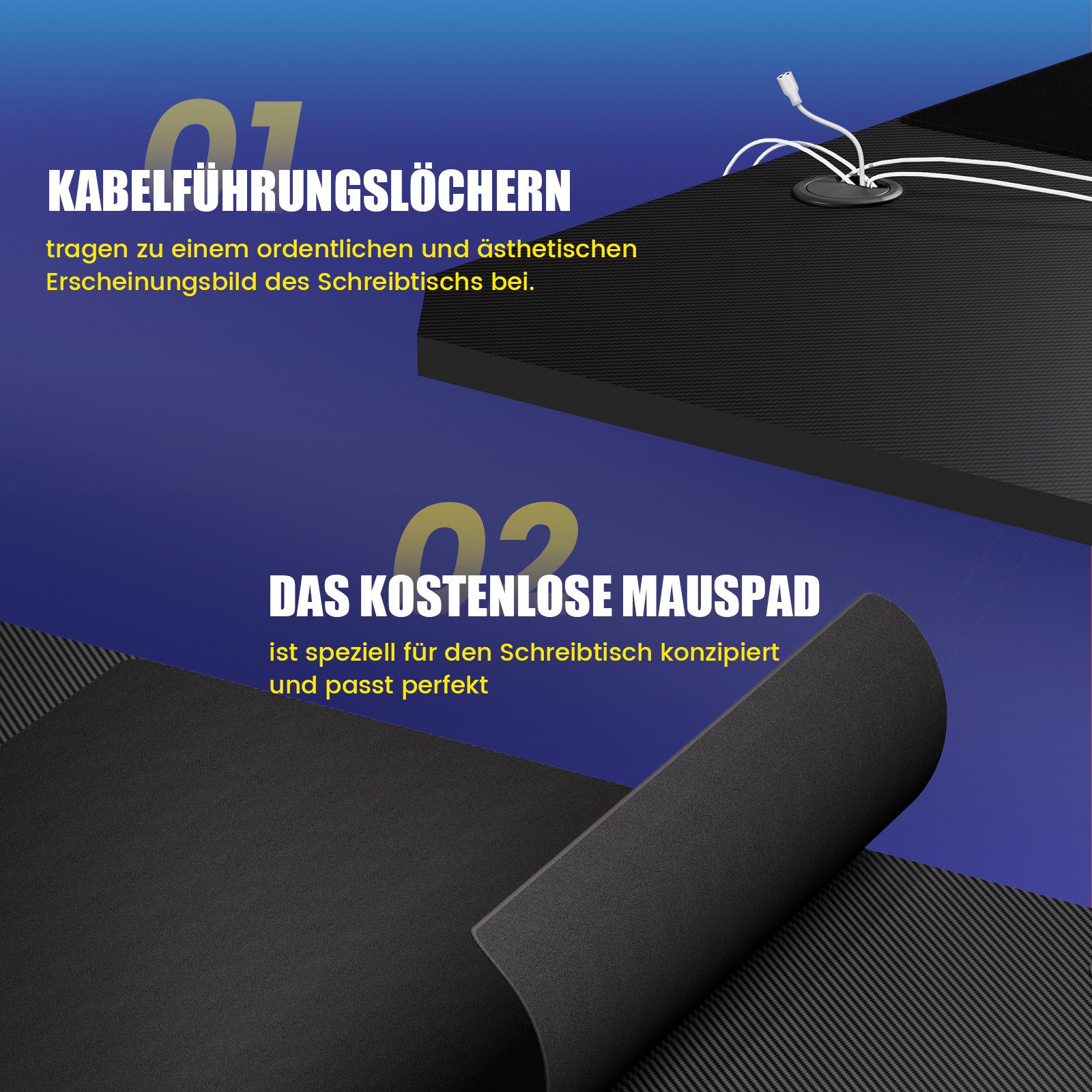 GTPLAYER Schreibtisch 120×60 Gaming Tisch mit günstig online kaufen