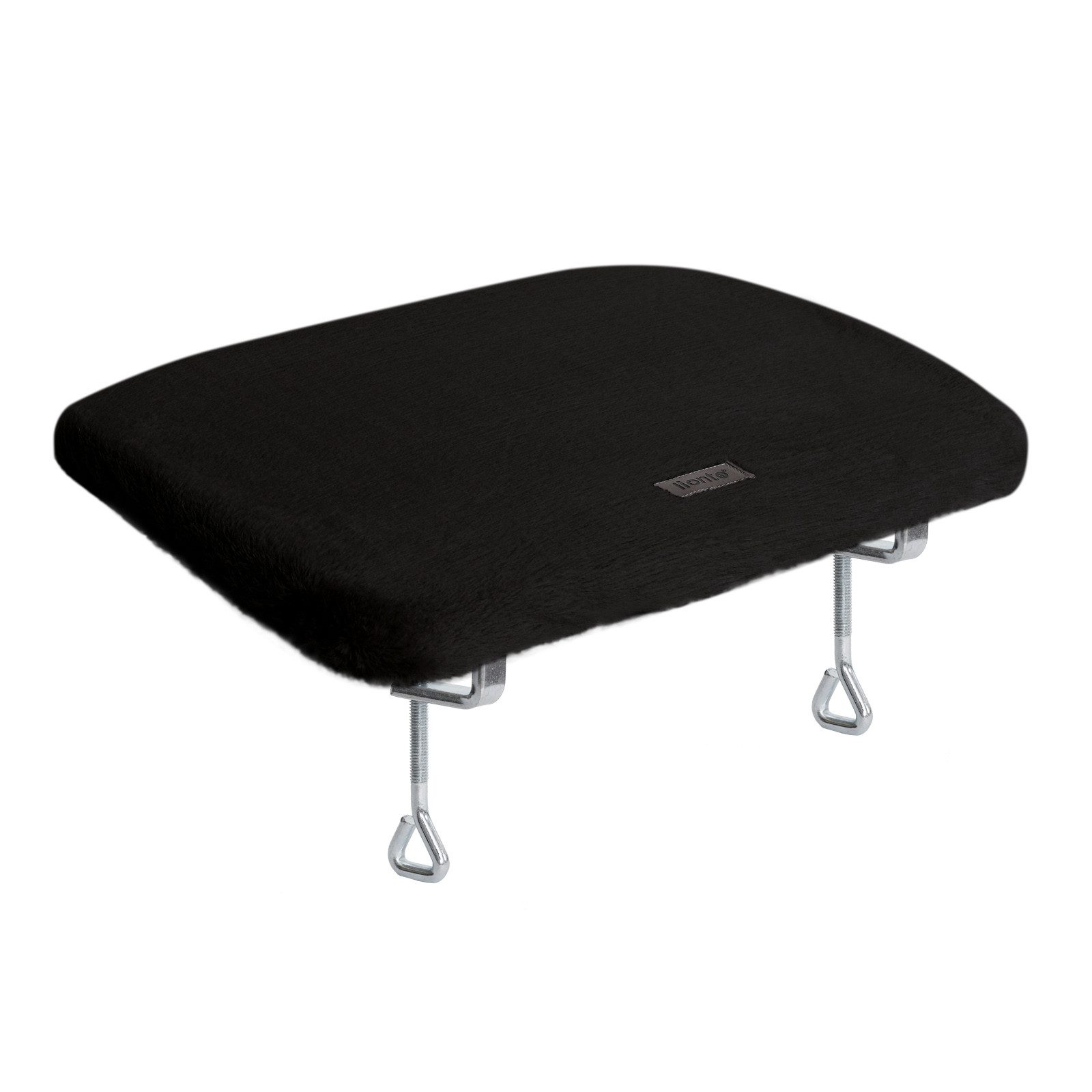 lionto Katzenliege für die Fensterbank 35x50 cm, schwarz, Plüschbezug, stabile Befestigung & 15 kg Tragkraft