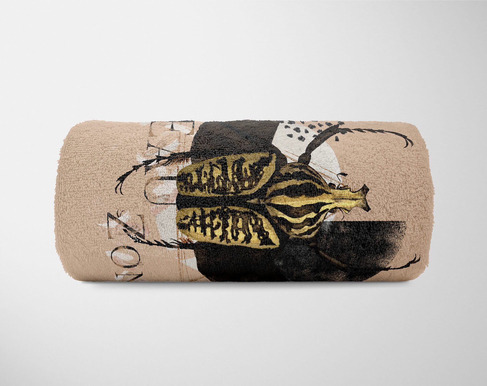 Strandhandtuch (1-St), Kuscheldecke Sinus Handtuch Handtuch Art Baumwolle-Polyester-Mix Motiv, Handtücher Kunstvoll Saunatuch Käfer