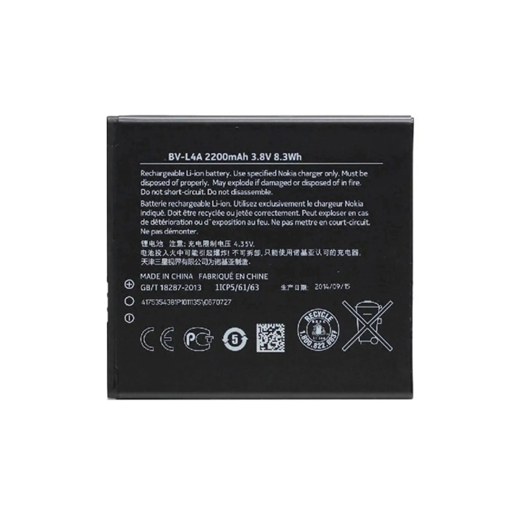 Nokia Akku BV-L4A Li-Ion 3.8 Volt 2200 mAh Handy-Akku 2200 mAh