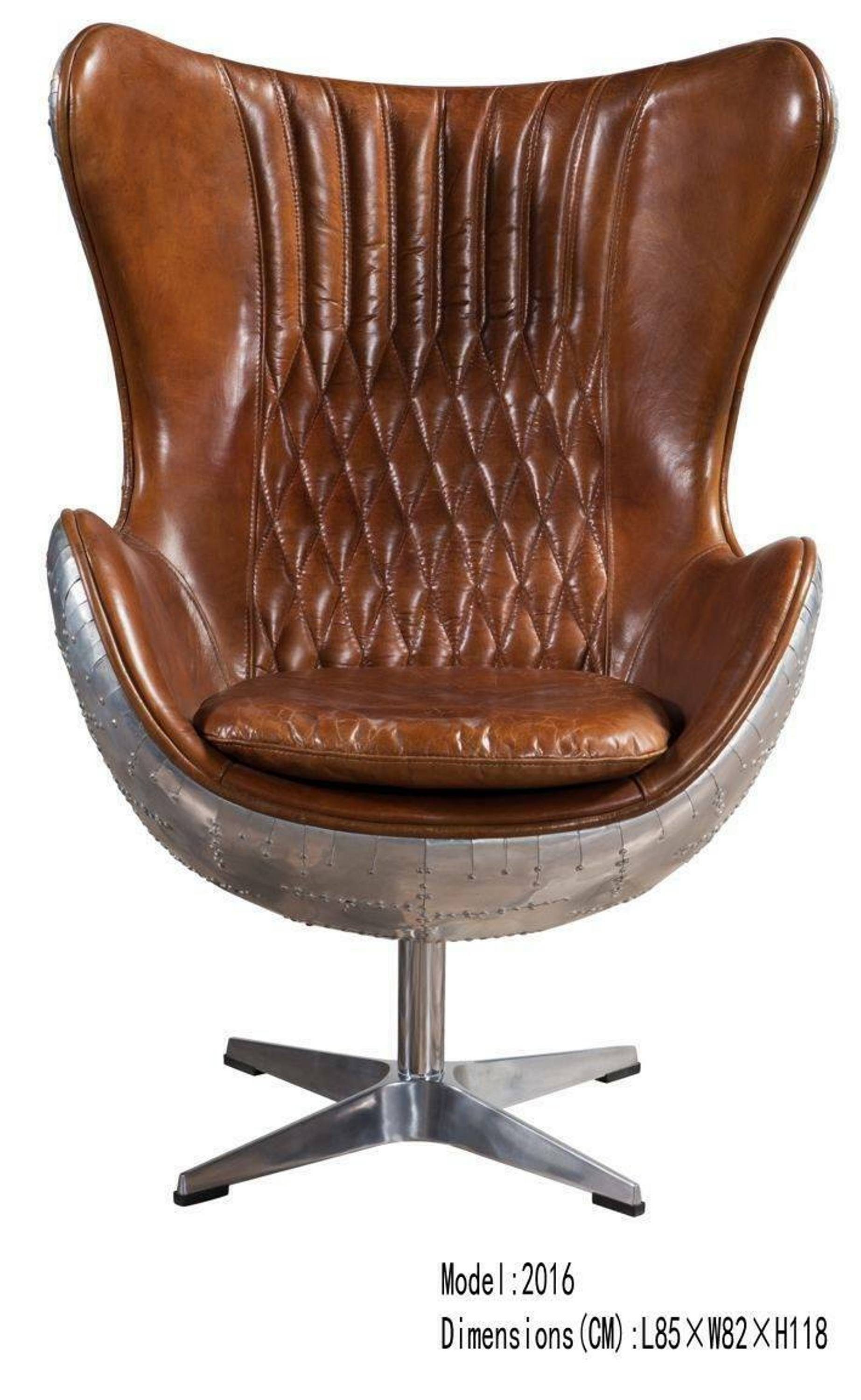 JVmoebel Bürostuhl Luxus Moderner Sessel Cocktailsessel Lounge Sessel Clubsessel, Made in Europe Braun/Silber