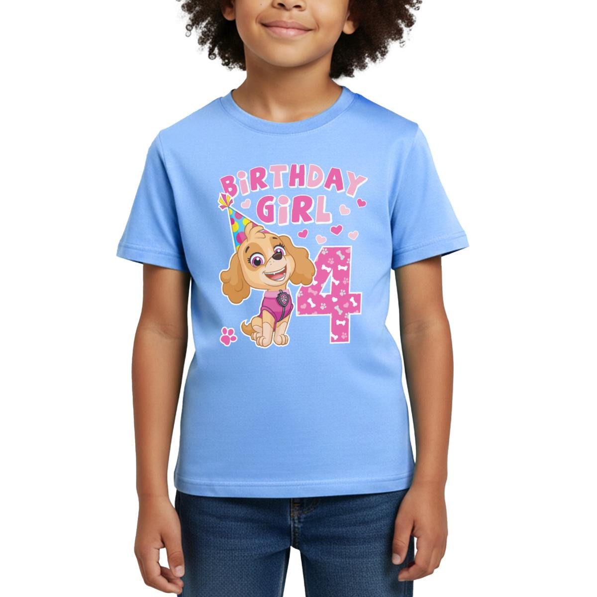 Spreadshirt T-Shirt Paw Patrol Geschenk 4 Jahre Alt 4. Geburtstag Skye Kinder T-Shirt (1-tlg)