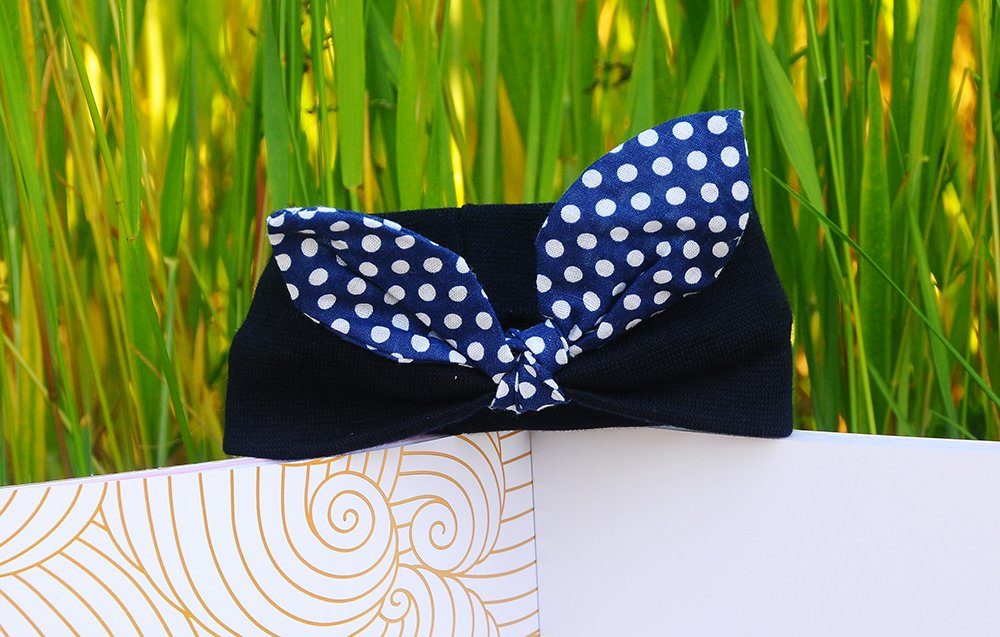 La Bortini Stirnband Stirnband für Baby und Kinder ab 0Mon Kopfband Ohrenschutz in Naviblau elastisch, weich, mit Ohren, Einheitsgröße