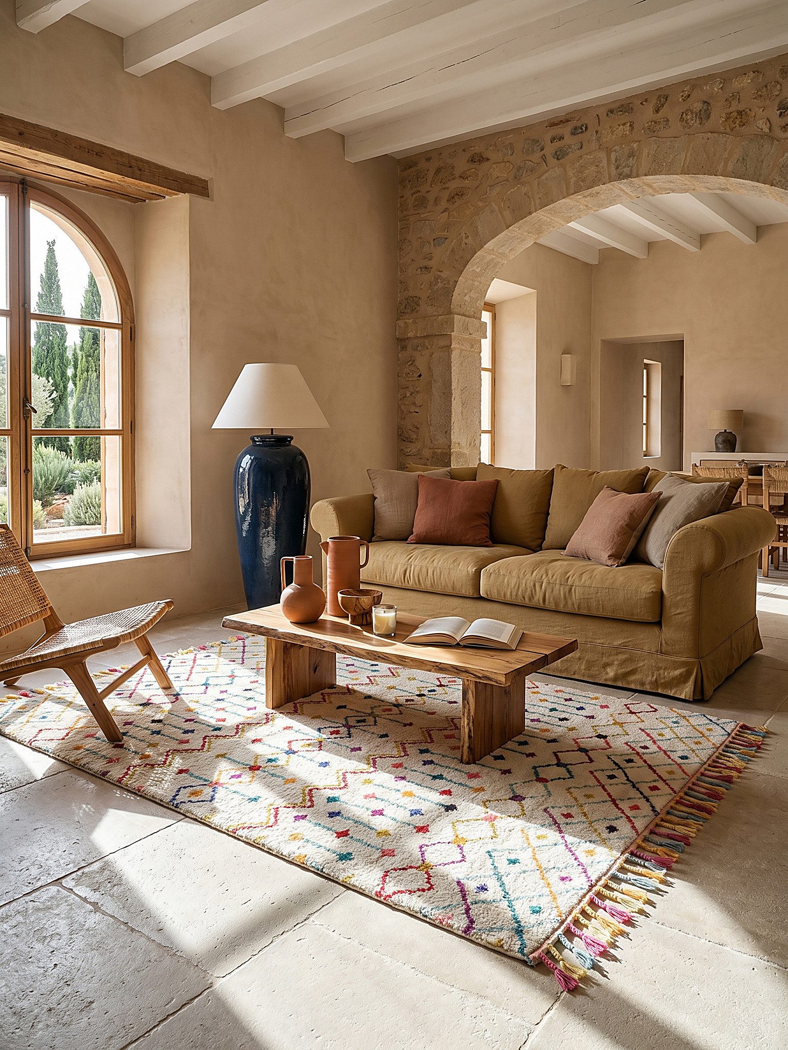 KADIMA DESIGN Teppich ARUN Hochflorteppich Berber-Fransen flauschig weich 80x150 Multi, Läufer, Höhe: 24 mm, 100% Polypropylen, 20 mm Hochflor, 2450 g/m², pflegeleicht, kuschelig
