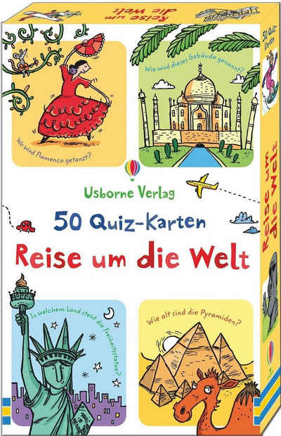 Usborne Verlag Spiel, 50 Quiz-Karten: Reise um die Welt