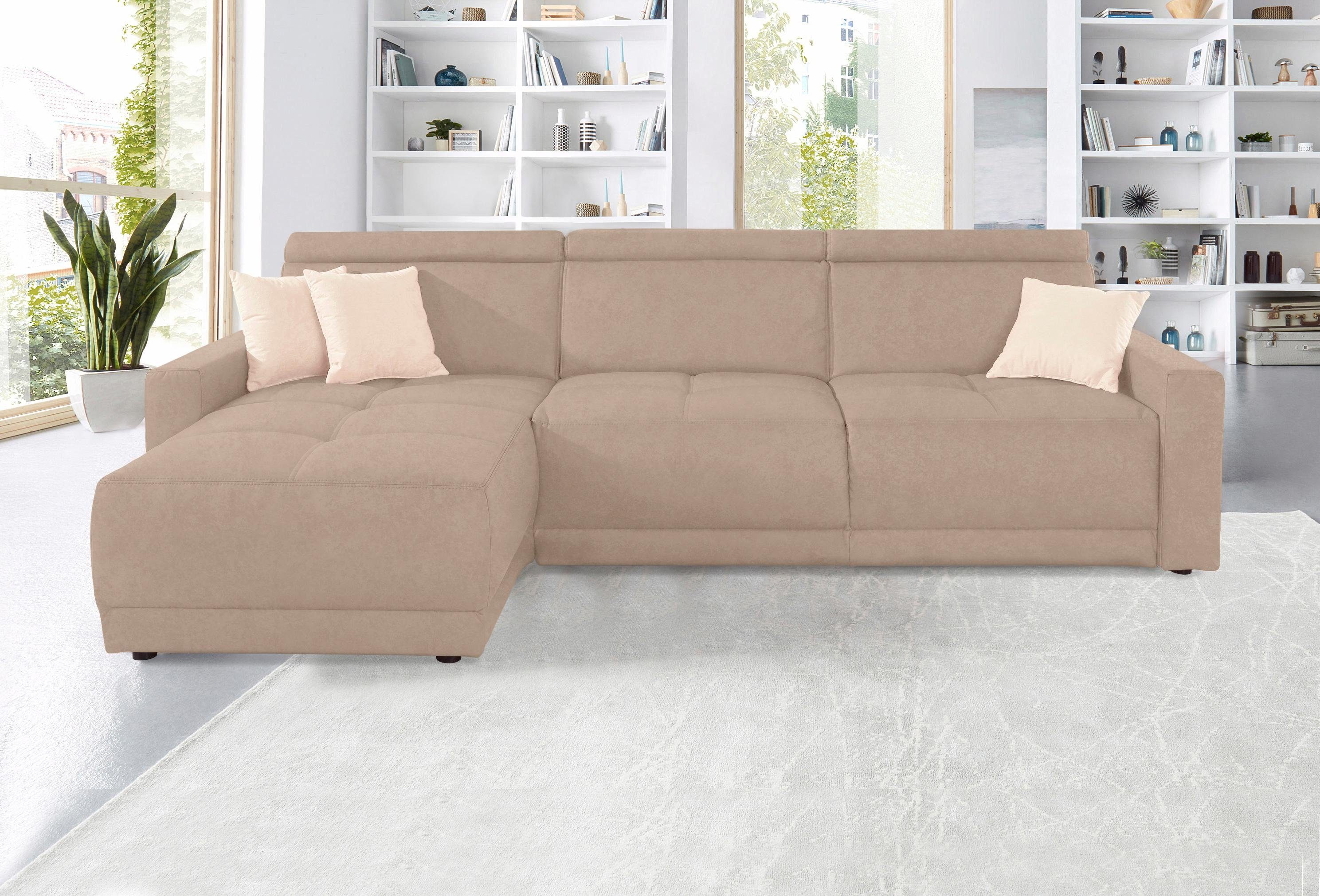 DOMO collection Ecksofa "Ava mit moderner Sitzheftung & toller Doppelnaht, günstig online kaufen