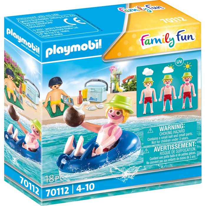 Playmobil® Konstruktionsspielsteine Family Fun Badegast mit Schwimmreifen