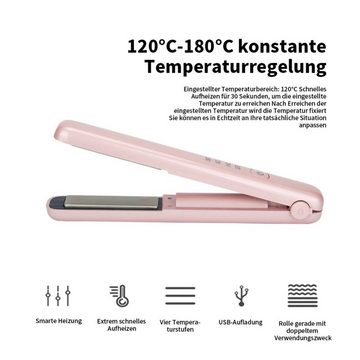 yozhiqu Glätt- und Lockenstab Kabelloser, tragbarer und wiederaufladbarer USB-Lockenstab, Glattes/gelocktes Haar, vierstufige Temperaturregelung