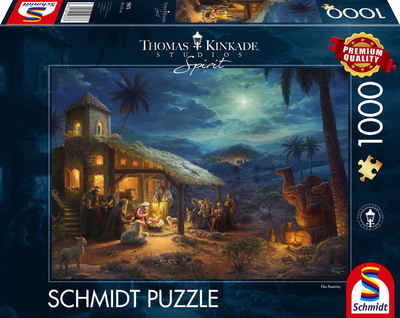 Schmidt Spiele Puzzle 1000 Teile Puzzle Thomas Kinkade Spirit Jesu Geburt 59676, 1000 Puzzleteile