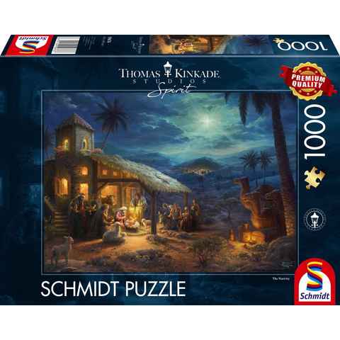Schmidt Spiele Puzzle 1000 Teile Puzzle Thomas Kinkade Spirit Jesu Geburt 59676, 1000 Puzzleteile