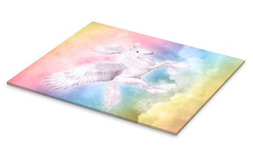 Posterlounge Acrylglasbild Dolphins DreamDesign, Einhorn Pegasus, große Träume, Kinderzimmer Illustration