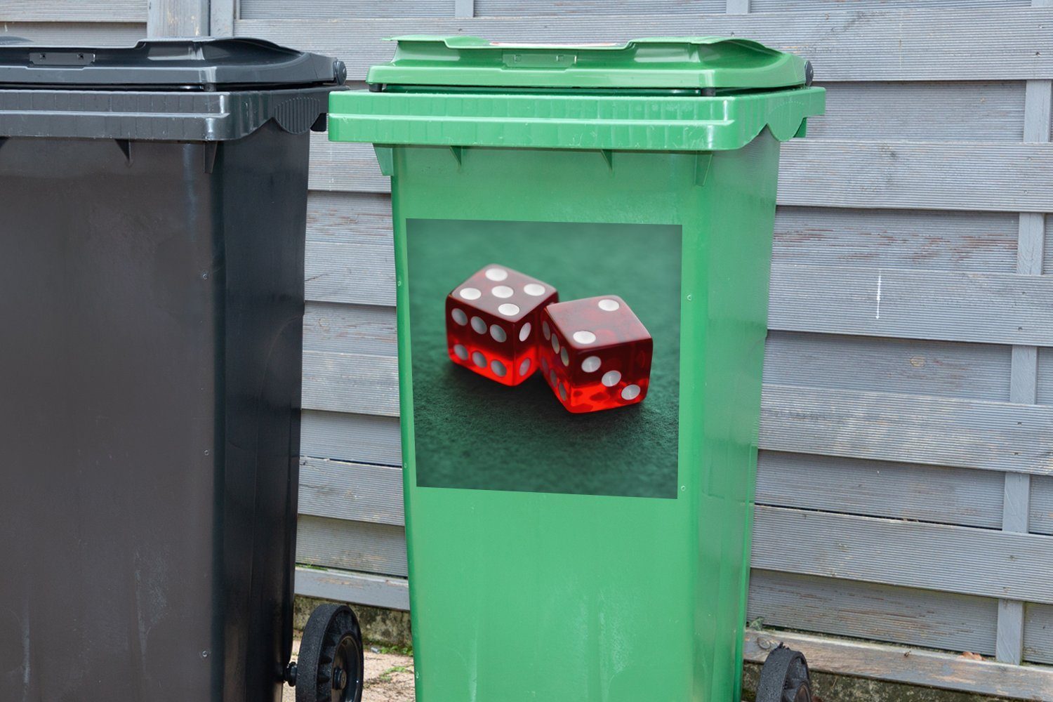 Sticker, Container, Abfalbehälter Zwei Mülleimer-aufkleber, Mülltonne, Wandsticker St), (1 Würfel MuchoWow