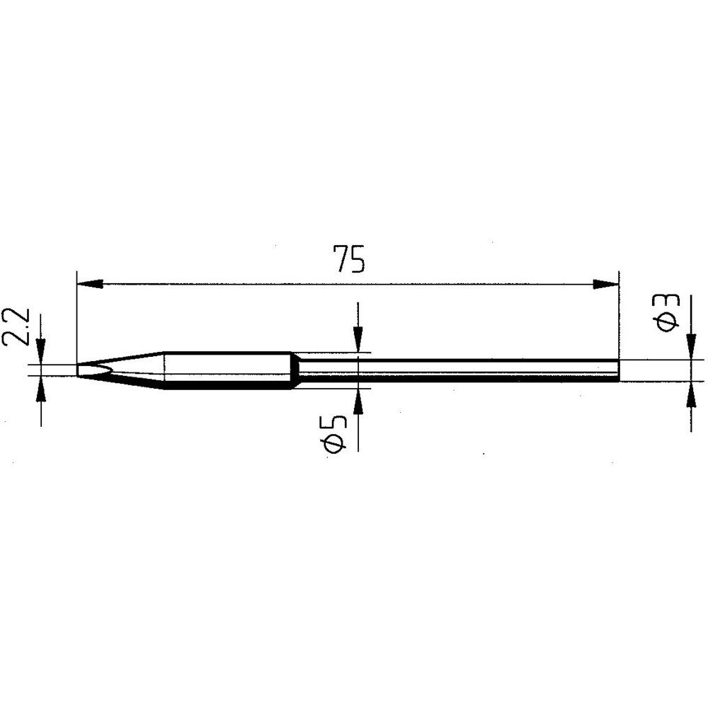 17 Mm Spitzenlänge TOOLCRAFT HF-2,4MF Lötspitze – Meißel, 2,4 Mm, 17 Mm, Für HF-Lötstationen