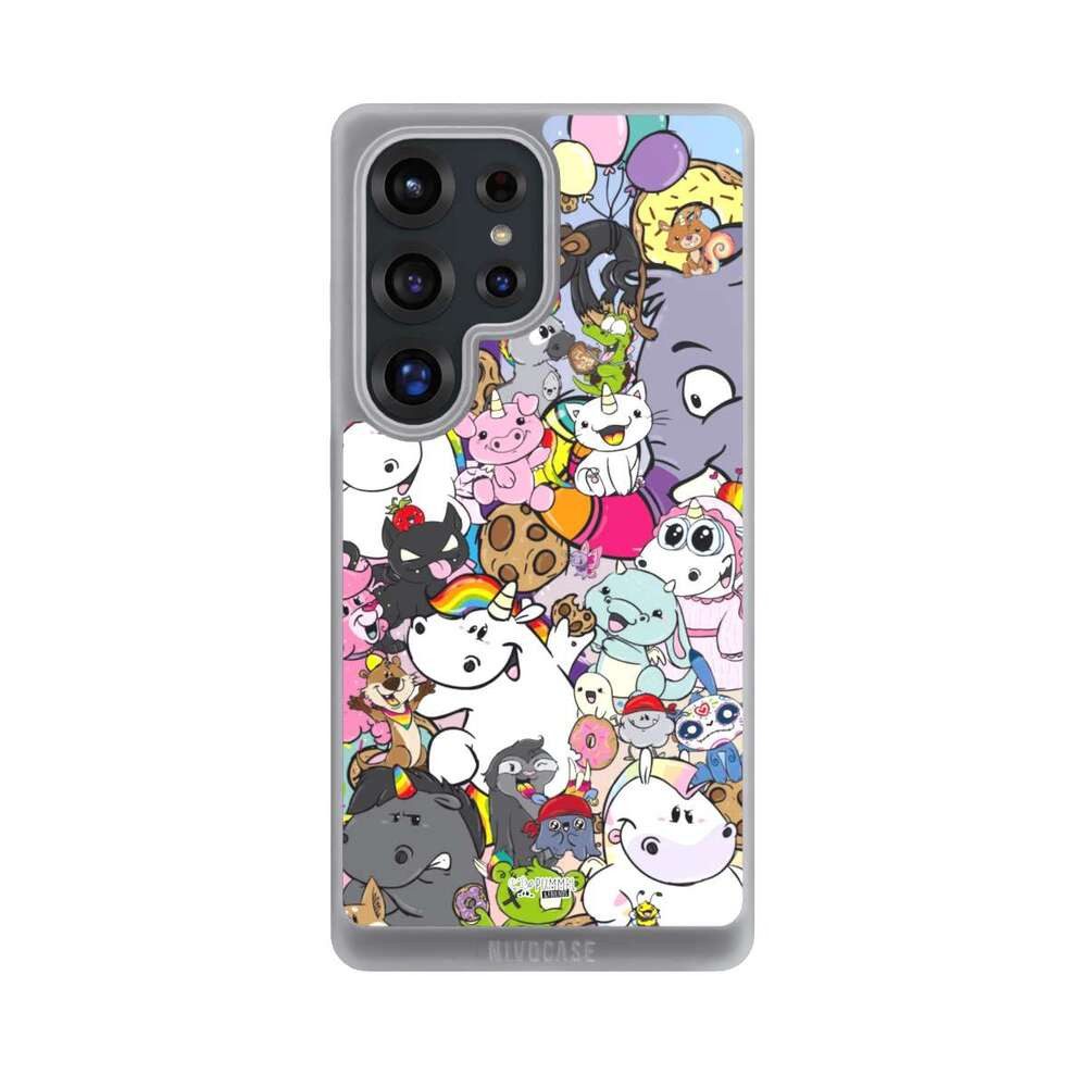 NIVOCASE Handyhülle Pummeleinhorn Pummel & Friends Freundschaft Friendship Wimmelbild, Samsung Galaxy S25 Ultra Handyhülle Hülle NIVOpure Case Frozen