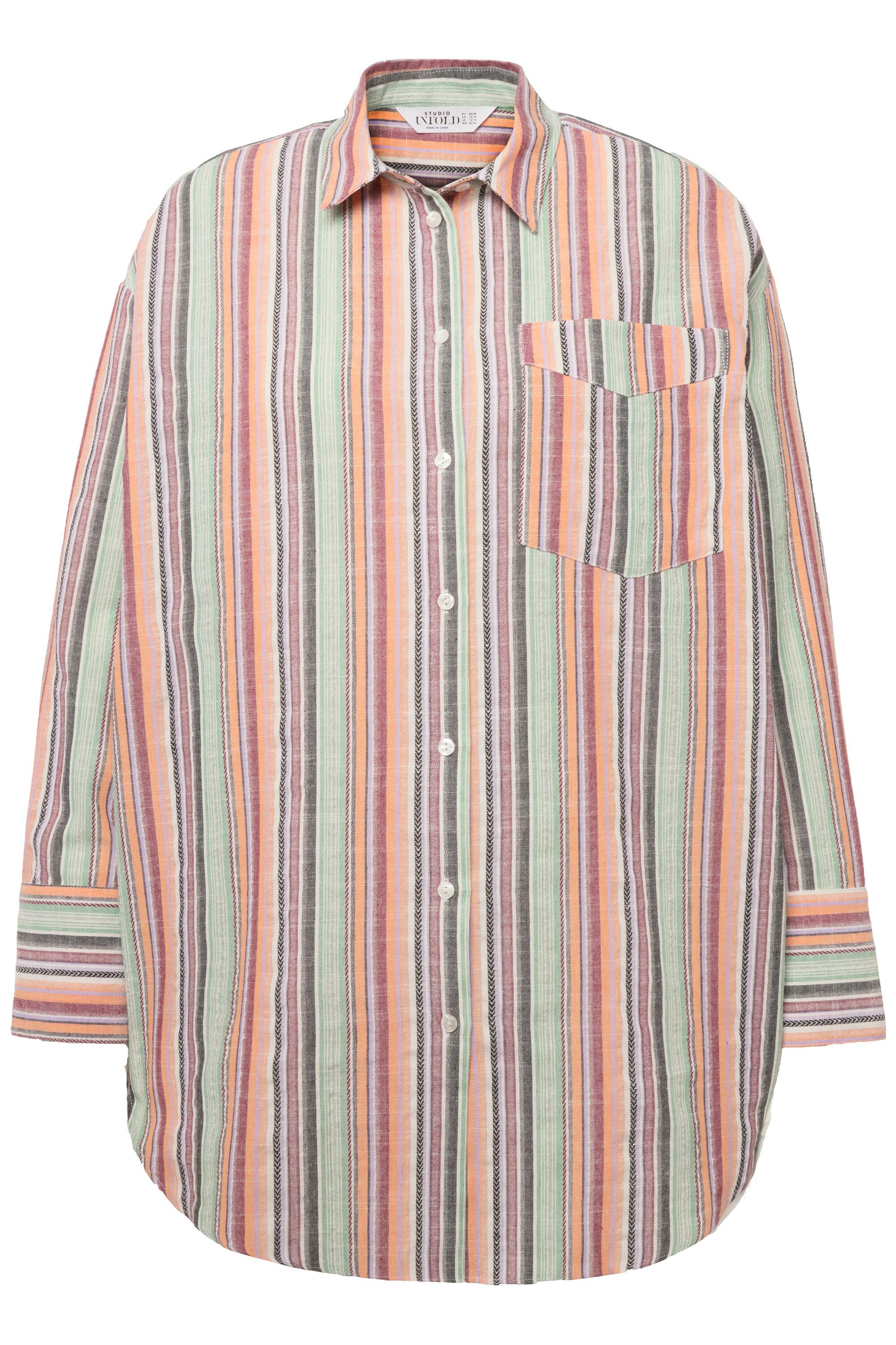 Studio Untold Hemdbluse Hemdbluse oversized Streifen Hemdkragen Langarm günstig online kaufen