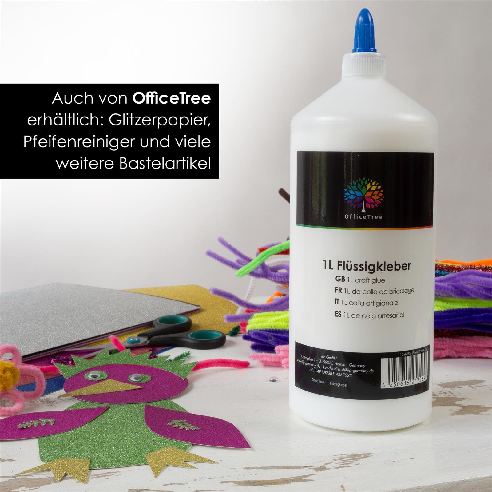 (Set) 1 Transparent Trocknend, Bastelkleber Türhaken Liter OfficeTree OfficeTree -