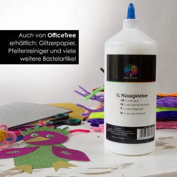 OfficeTree Mörser OfficeTree Bastelkleber 1 Liter - Transparent Trocknend, (Set)