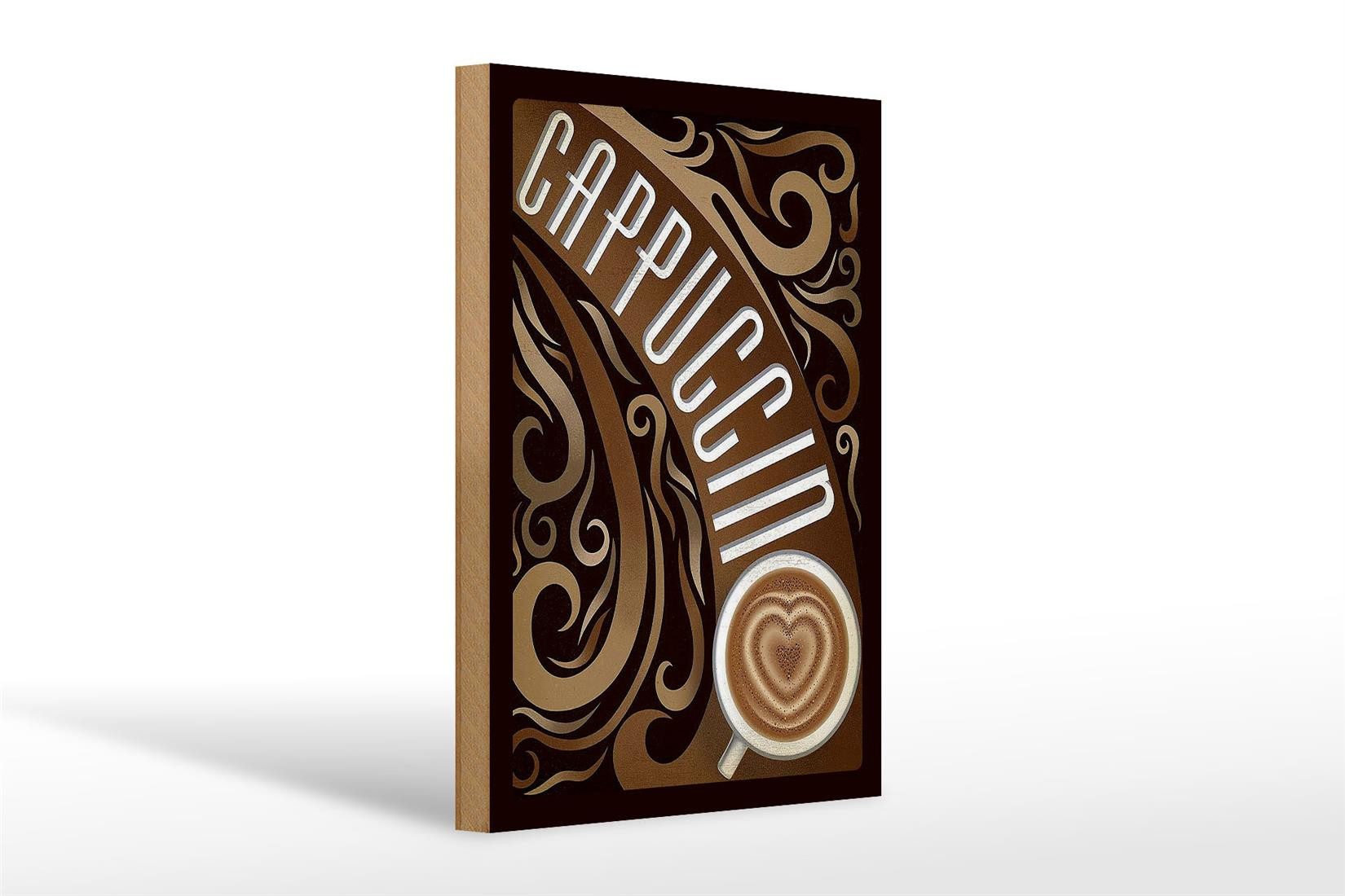 Holzbild Spruch 20x30cm Capuccino Kaffee