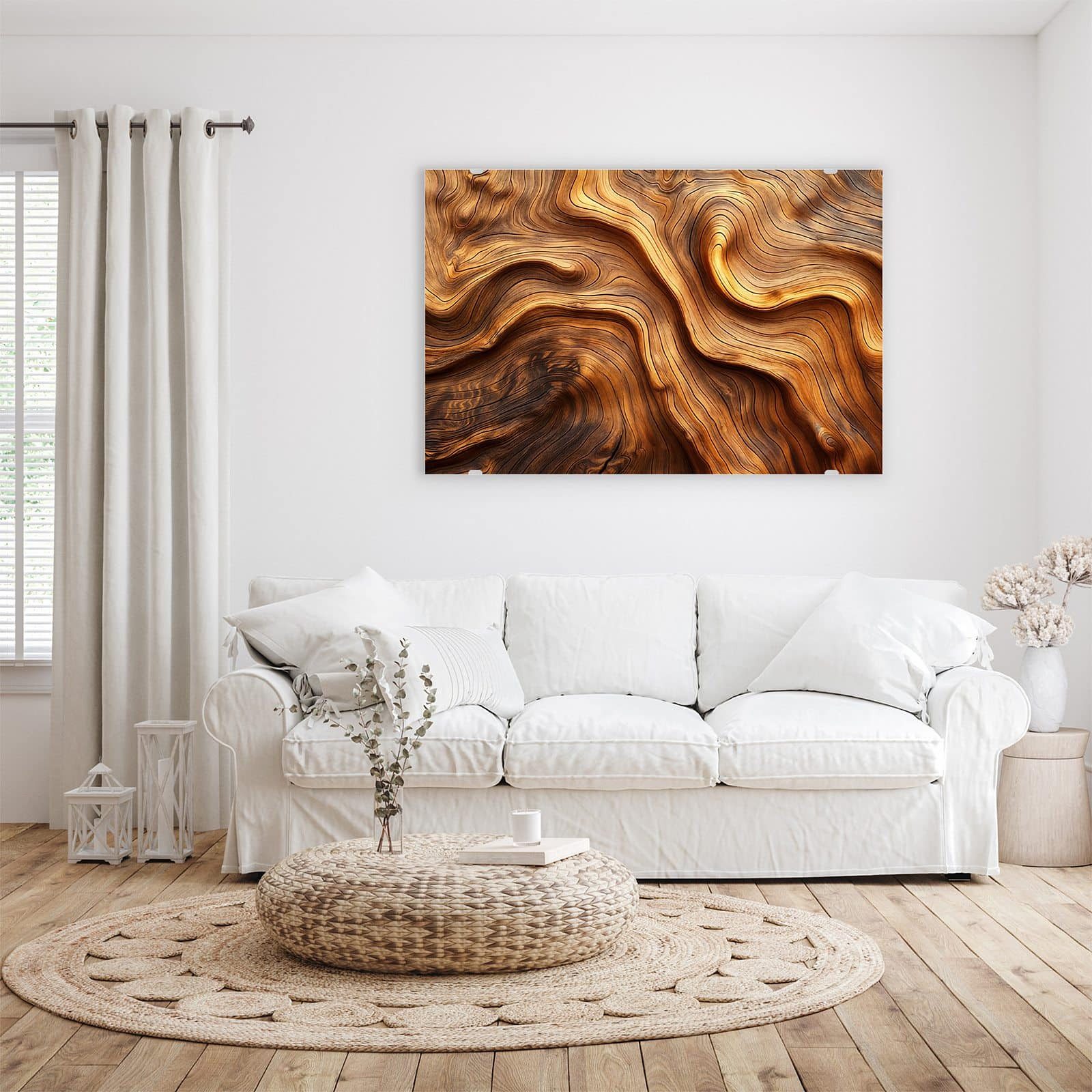 Primedeco Glasbild Wandbild Holzstruktur mit Aufhängung, günstig online kaufen