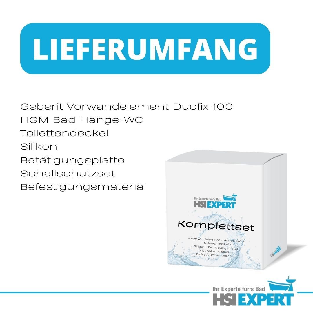 GEBERIT Vorwandelement WC Vorwandelement WC inkl. Toilette Komplettset Delta21 weiß, Spar-Set