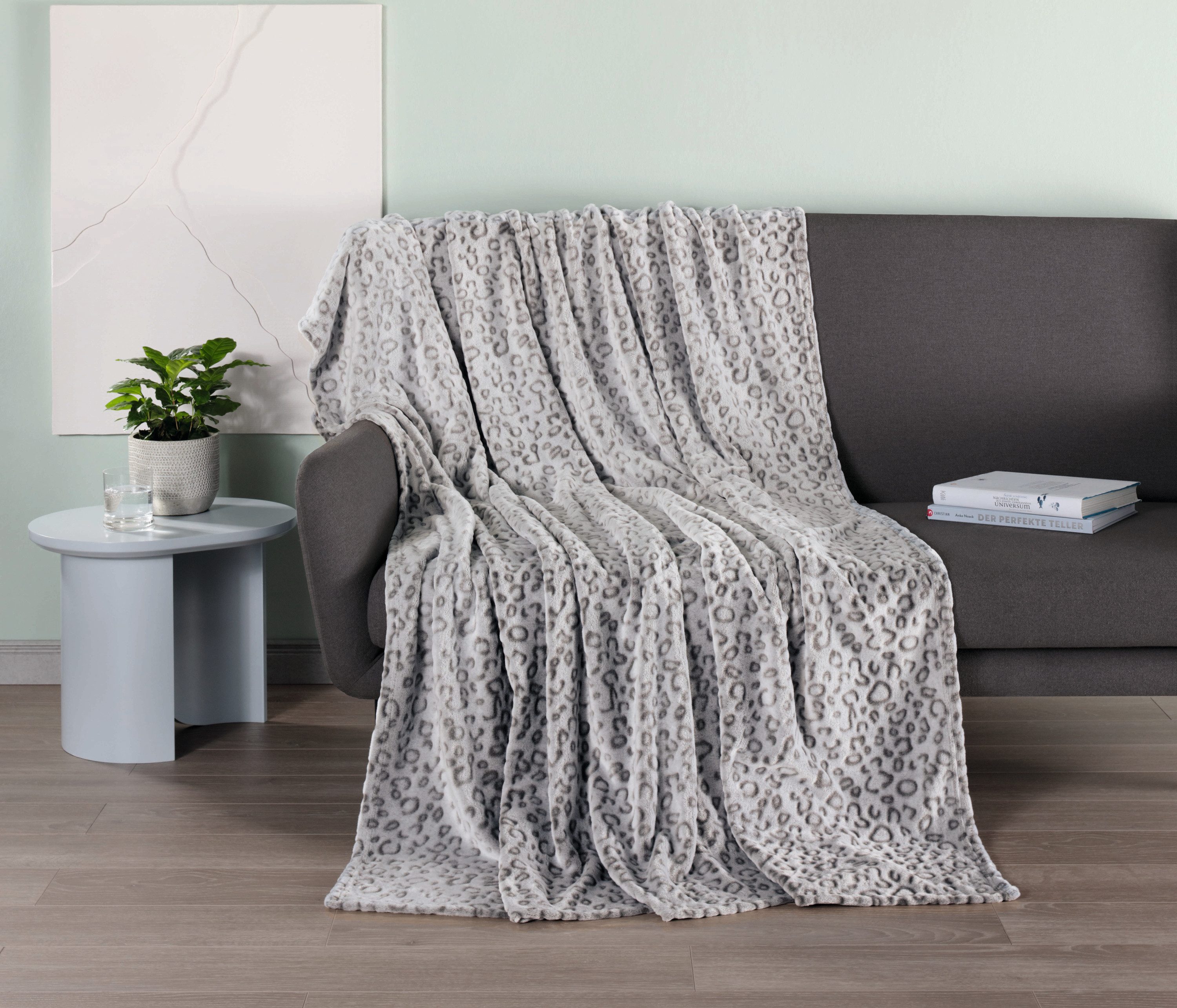 Wohndecke GÖZZE Decke CLAIRE anthrazit BL 150x200 cm grau Wohndecke, Gözze