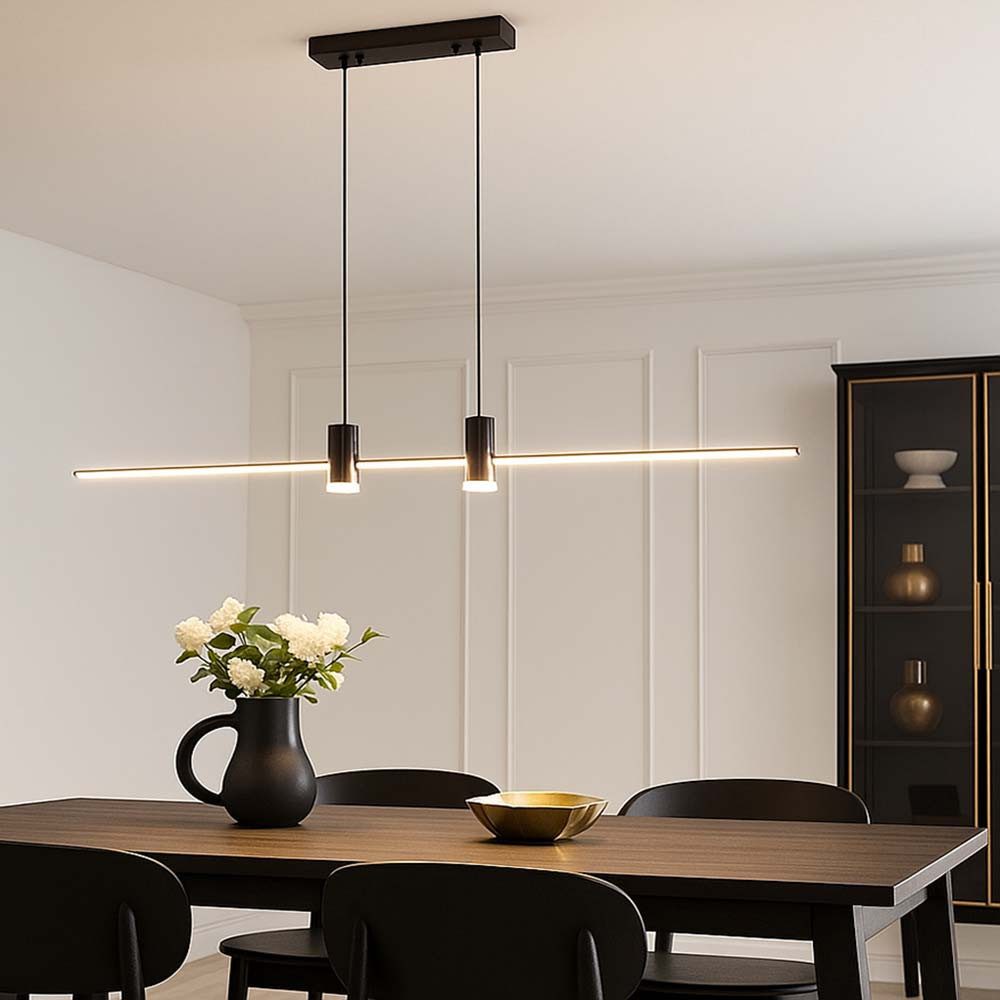 V-TAC LED Pendelleuchte, LED-Leuchtmittel fest verbaut, Neutralweiß, Pendellampe Hängeleuchte Esstischlampe schwarz LED Wohnzimmerlampe H