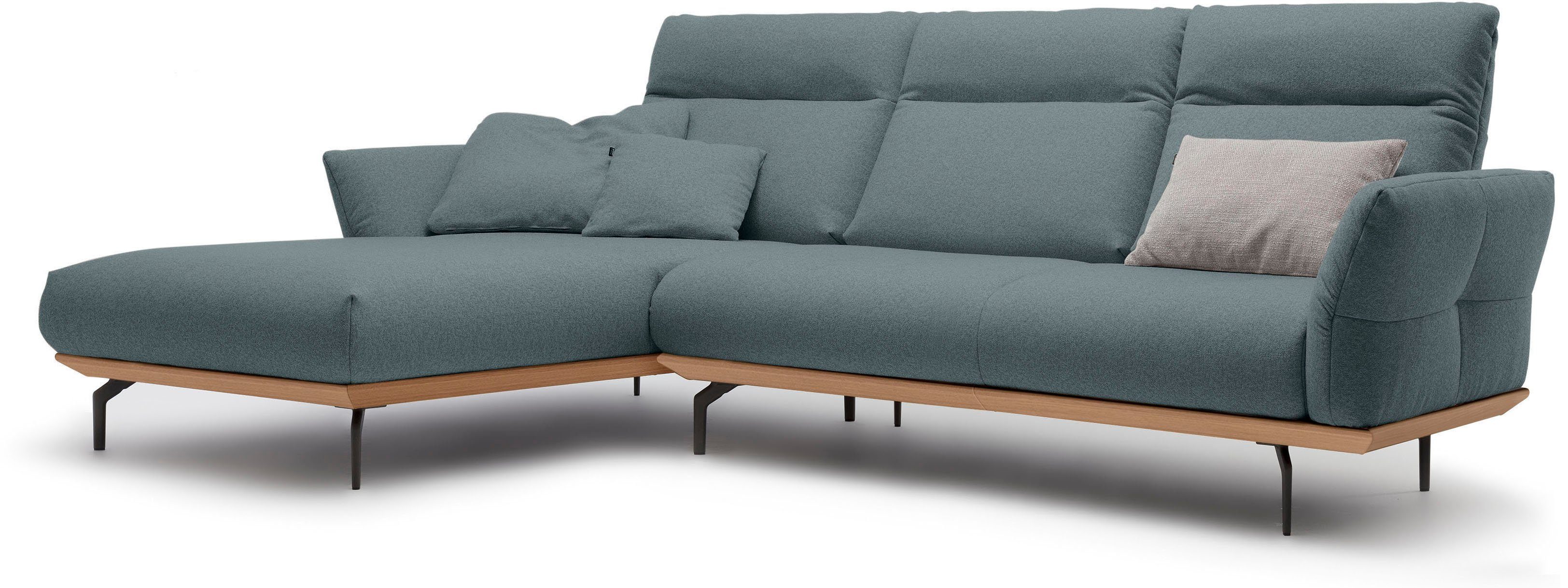hs.460, cm Alugussfüße umbragrau, Ecksofa sofa in Breite Eiche, hülsta Sockel in 298
