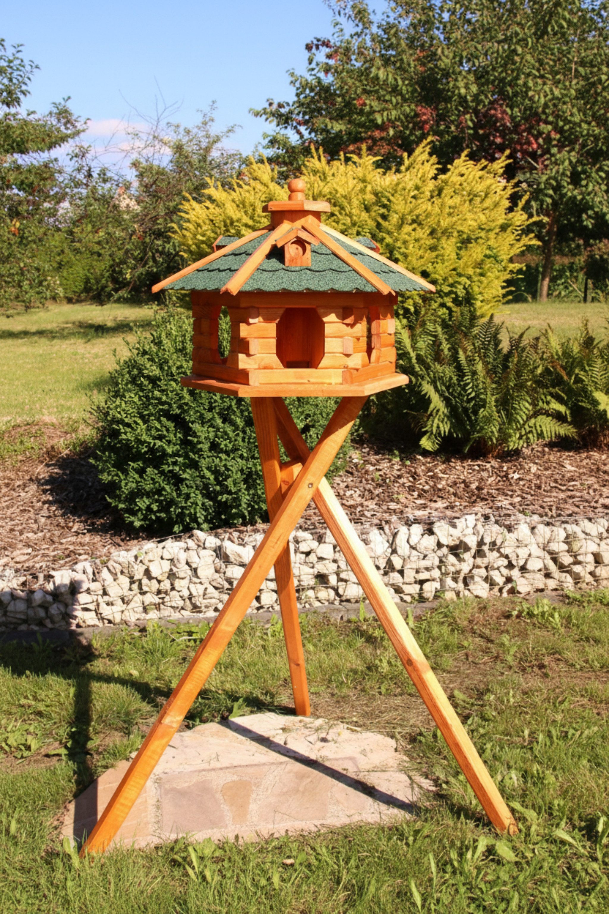 Holzdekoladen Vogelhaus XL Vogelhaus aus Holz – wahlweise mit oder ohne Ständer