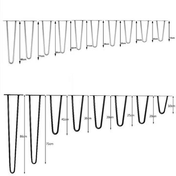 Mucola Tischbein Tischbeine 4er-Set Hairpin Haarnadelbeine Tischgestell Tischkufen, Robust & Stabil