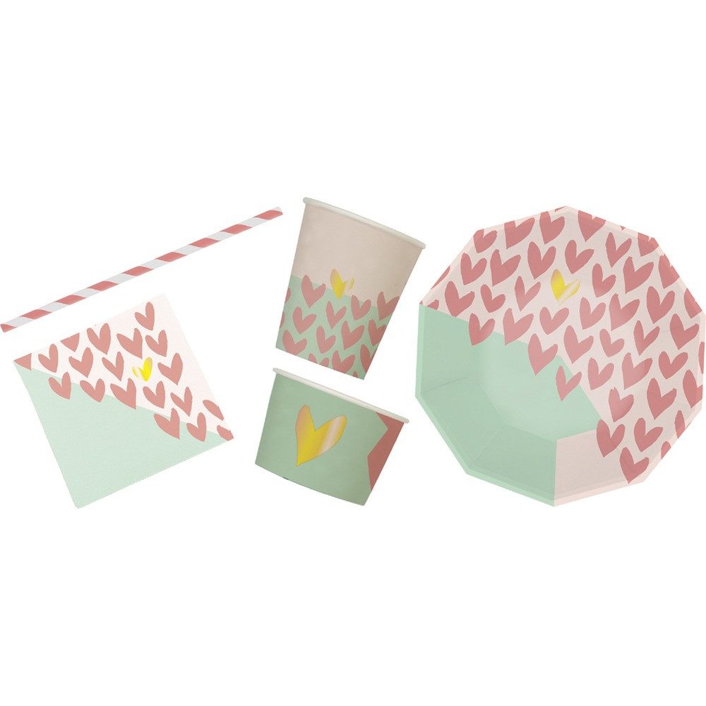 Folia Papierdekoration folia Party-Set Herze