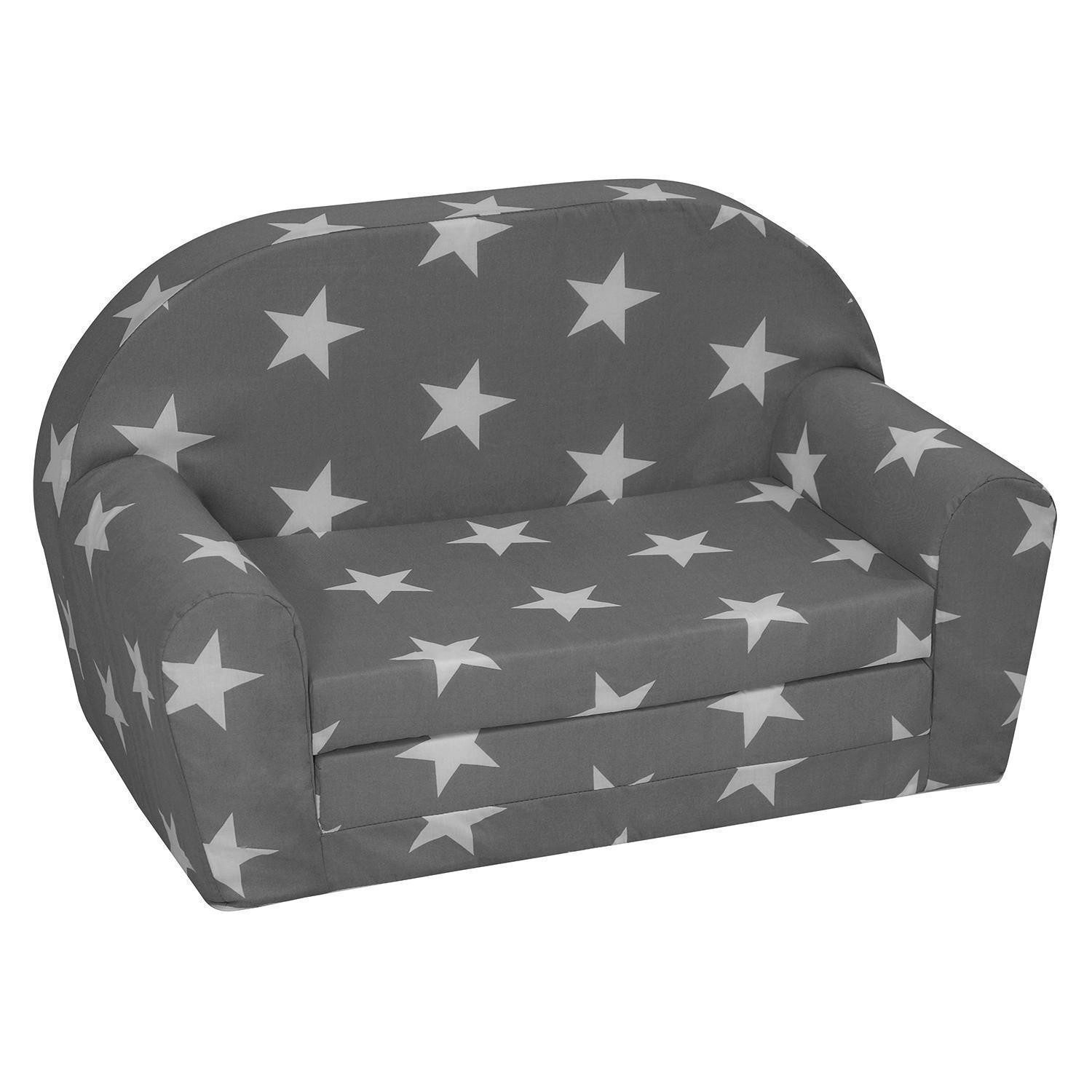 Sun Garden Kindersofa LUCY, Grau, Weiß, Baumwolle, Polyester, ausziehbar, B 79 x H 46 x T 40 cm